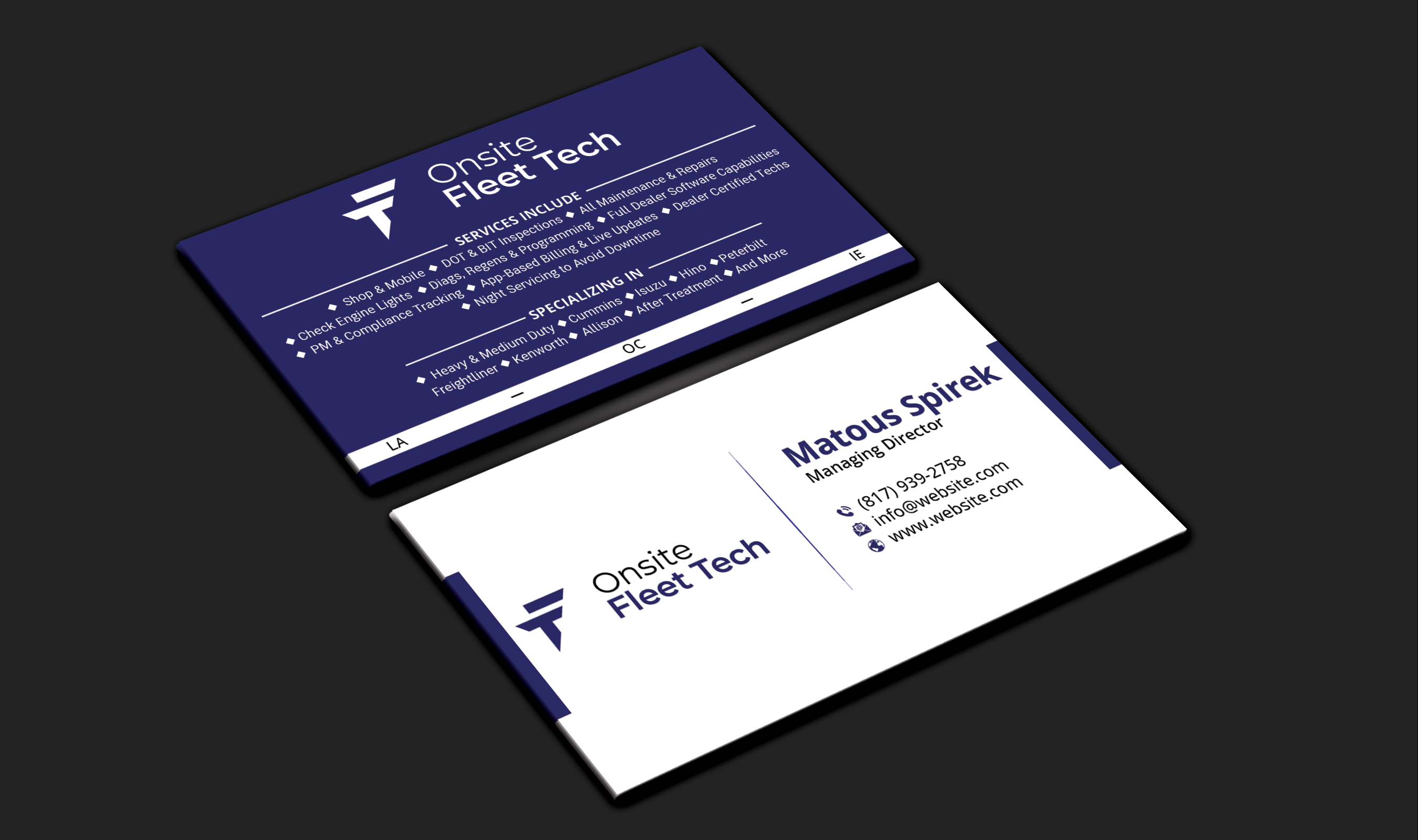 Business Card Design by DesignerShahadat for Onsite Fleet Techs | Design #33773470
