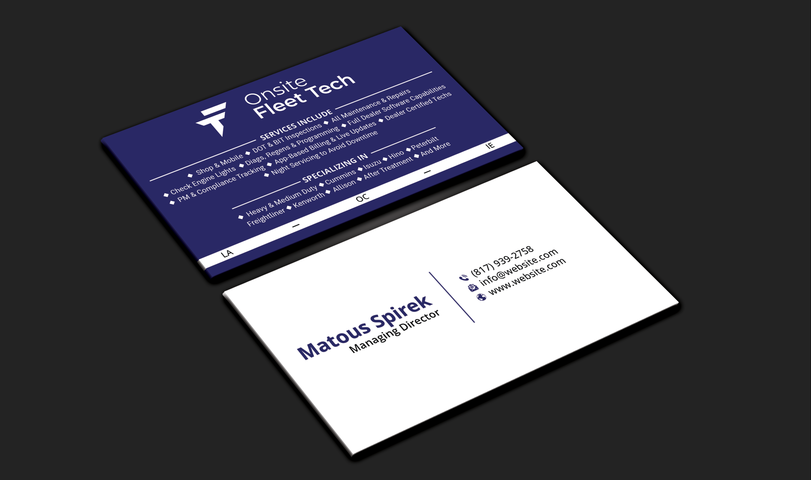 Business Card Design by DesignerShahadat for Onsite Fleet Techs | Design #33773479