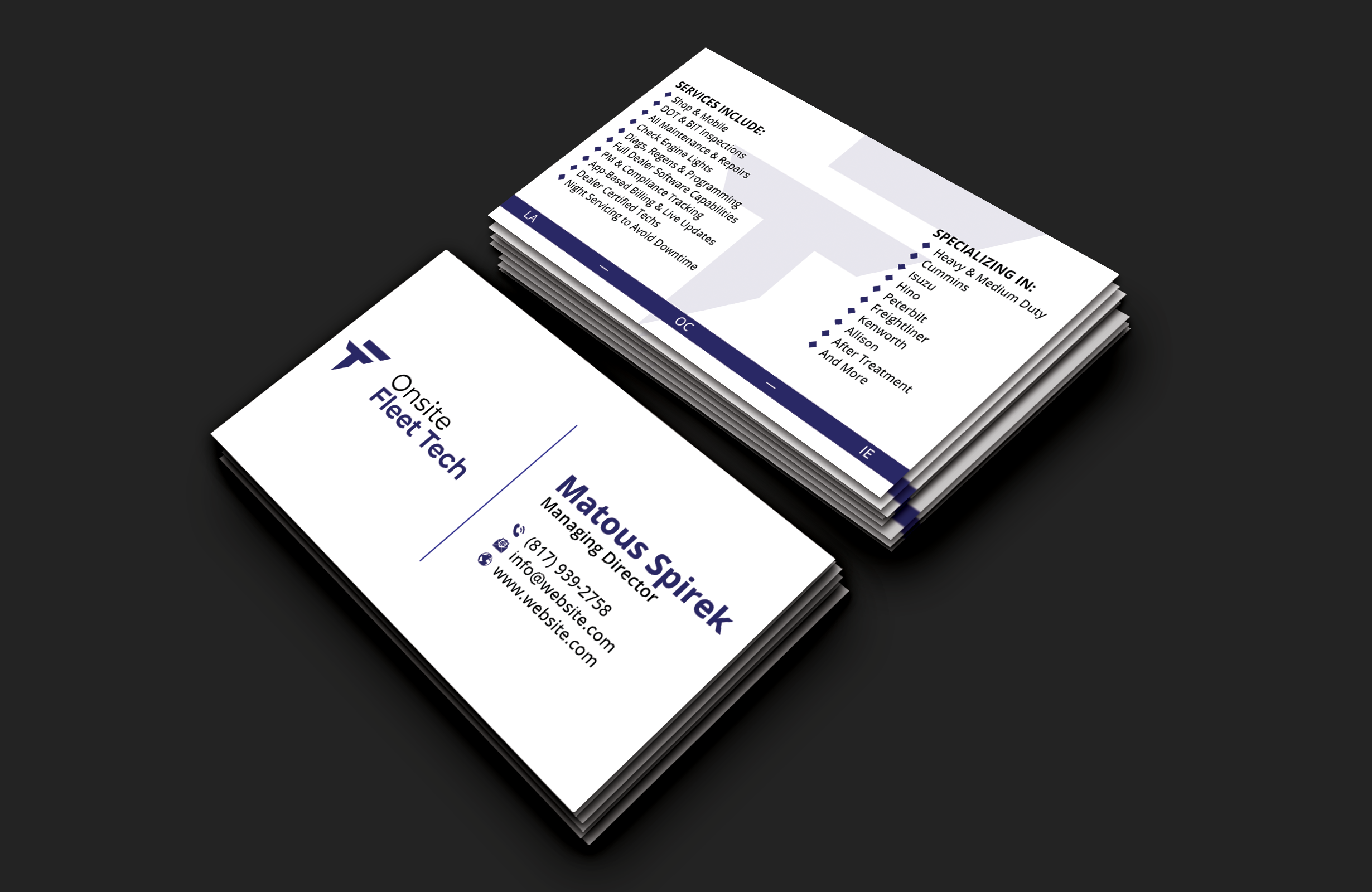 Business Card Design by DesignerShahadat for Onsite Fleet Techs | Design #33773481