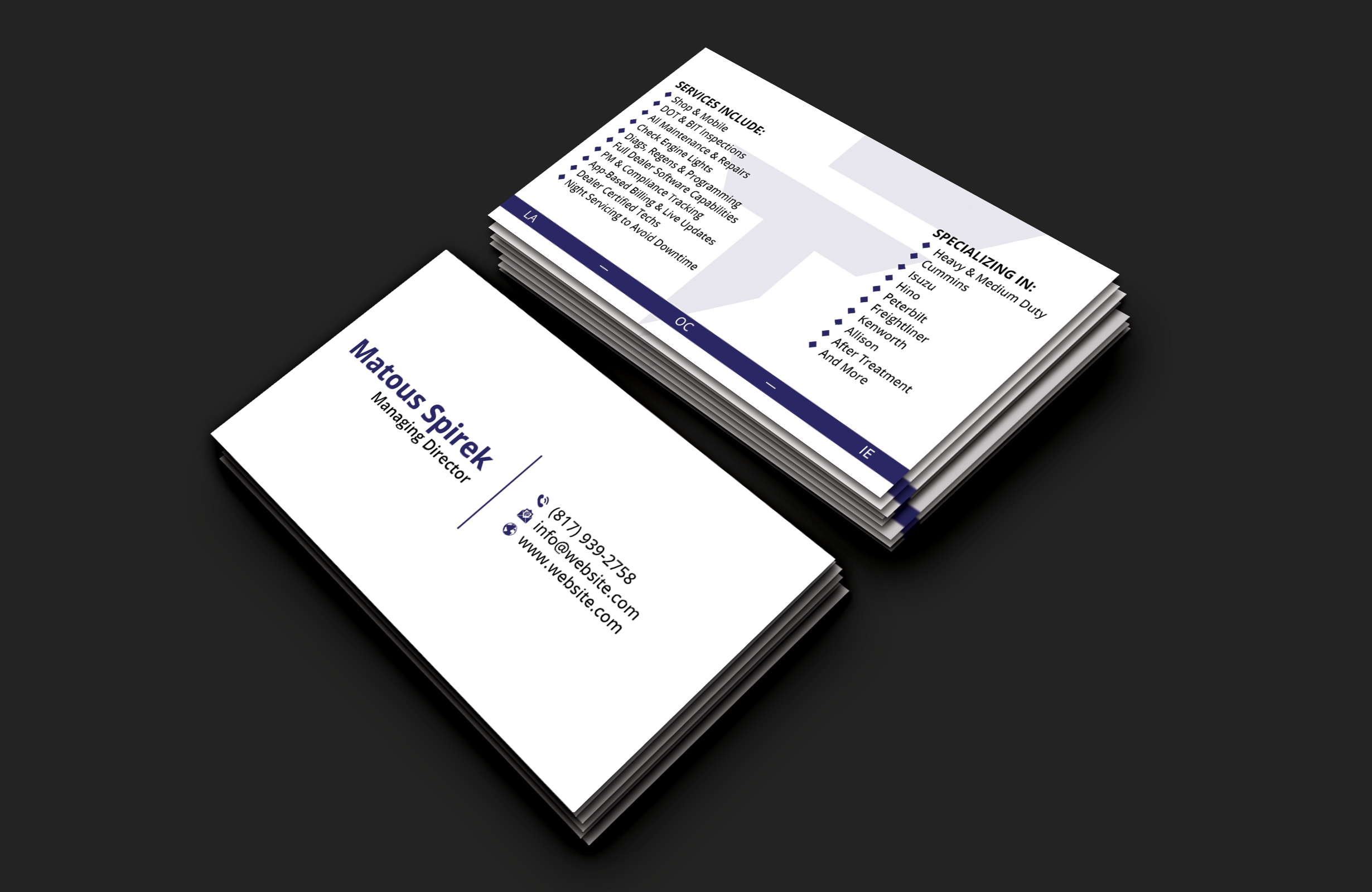 Business Card Design by DesignerShahadat for Onsite Fleet Techs | Design #33773488