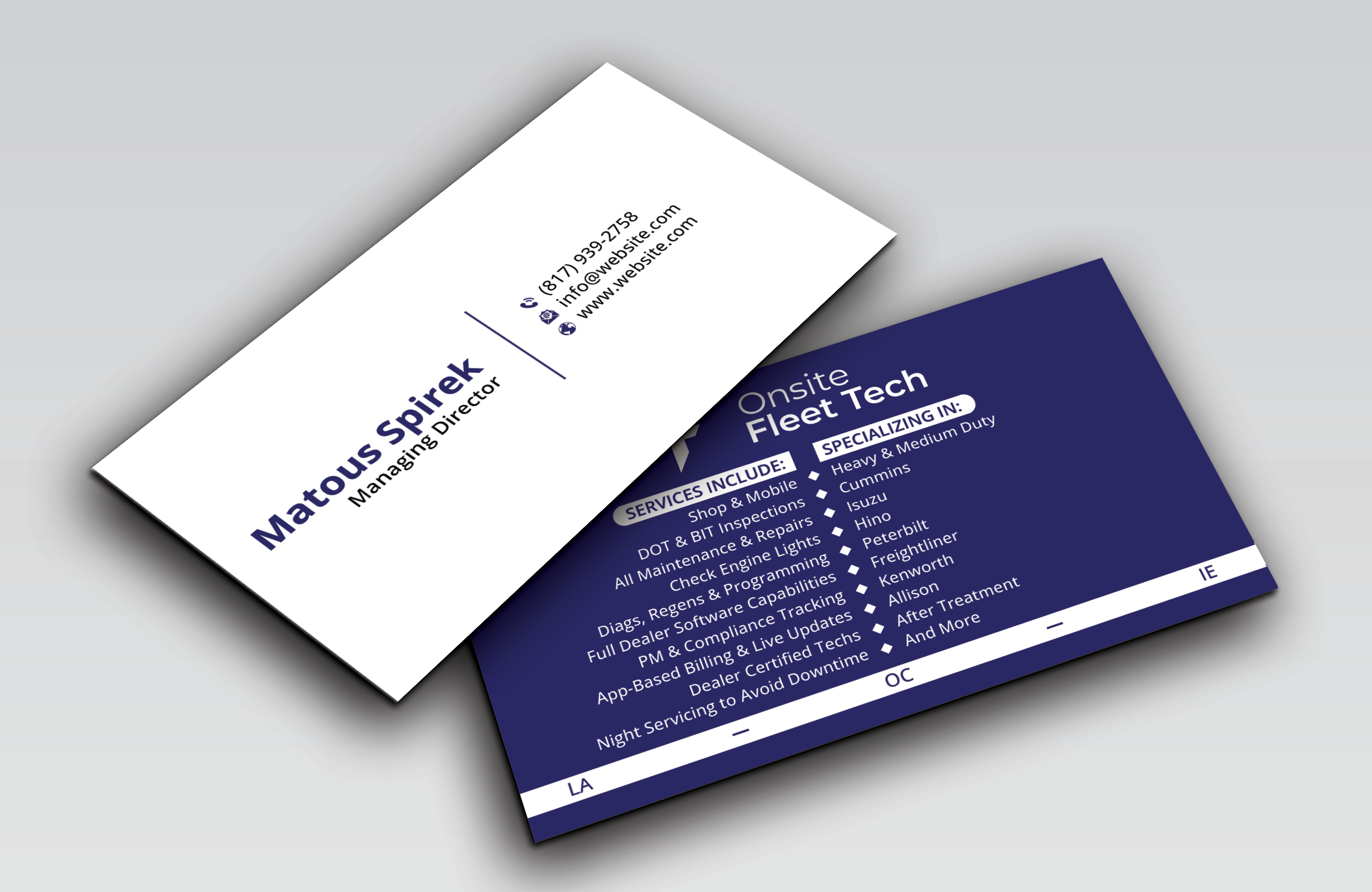 Business Card Design by DesignerShahadat for Onsite Fleet Techs | Design #33773490