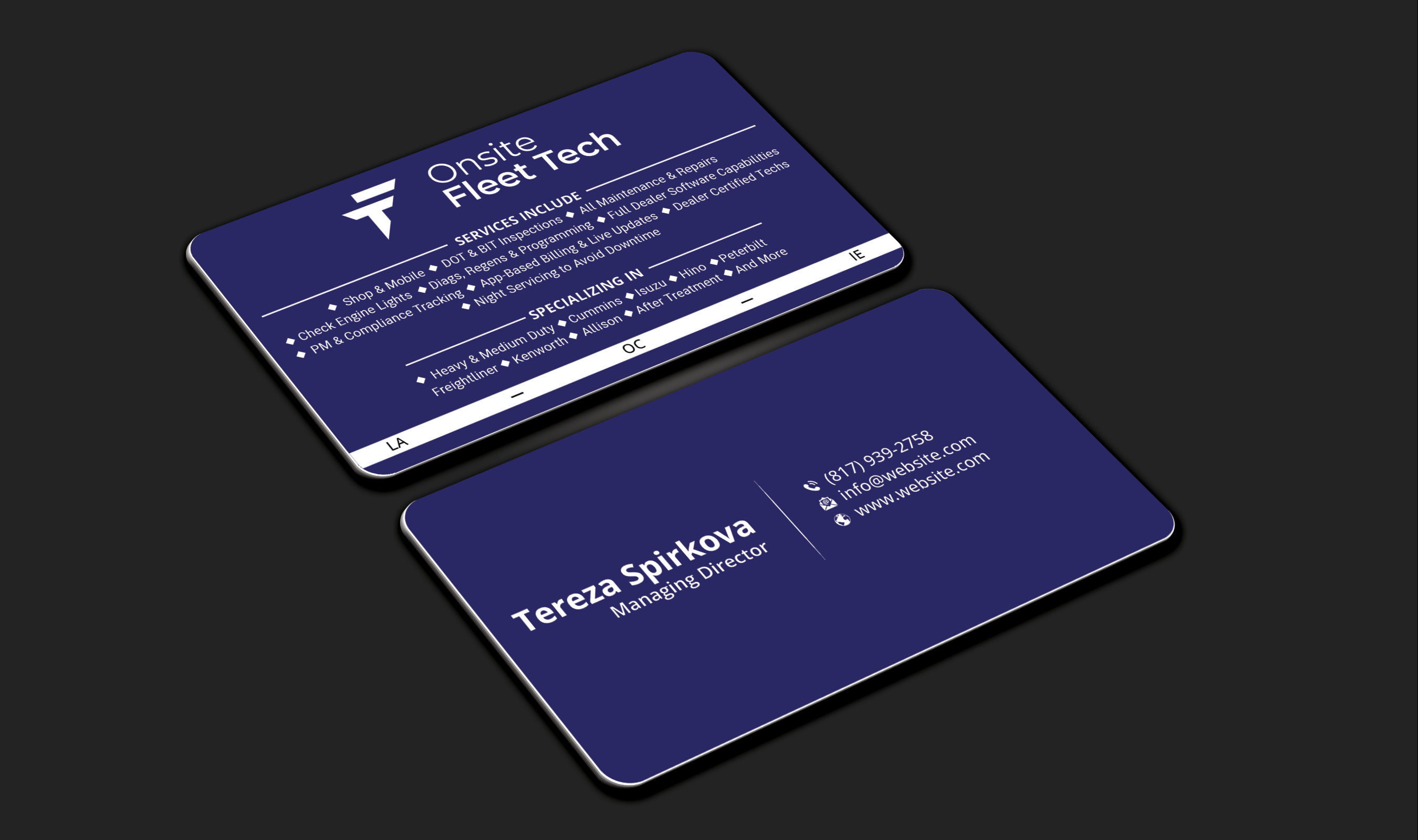 Visitenkarten-Design von DesignerShahadat für Onsite Fleet Techs | Design #33773598