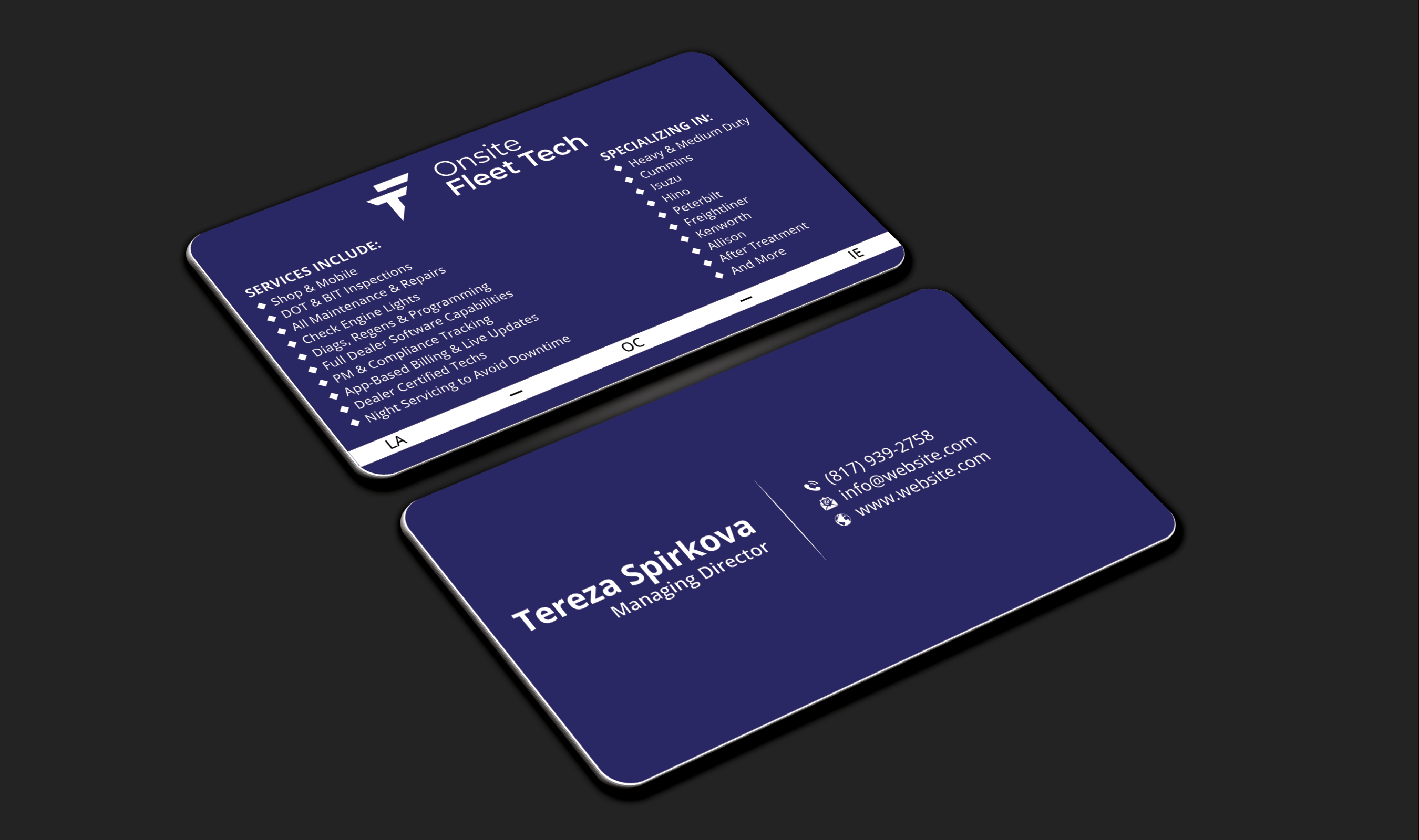 Visitenkarten-Design von DesignerShahadat für Onsite Fleet Techs | Design #33773599