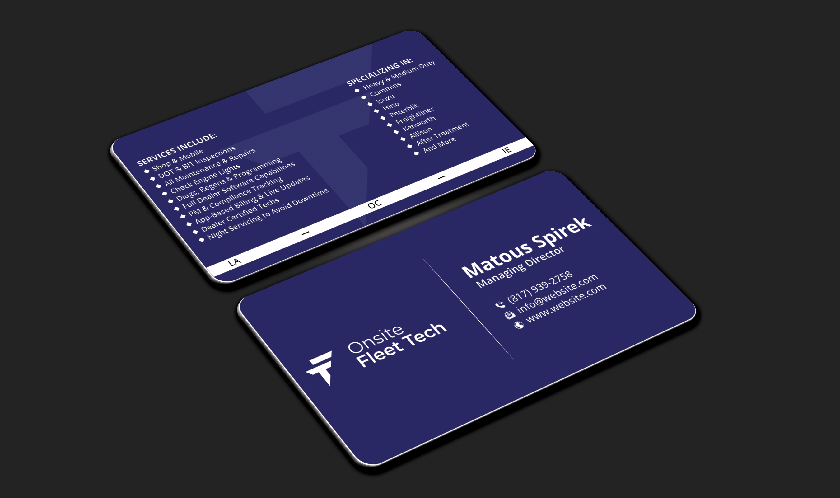 Business Card Design by DesignerShahadat for Onsite Fleet Techs | Design #33773600