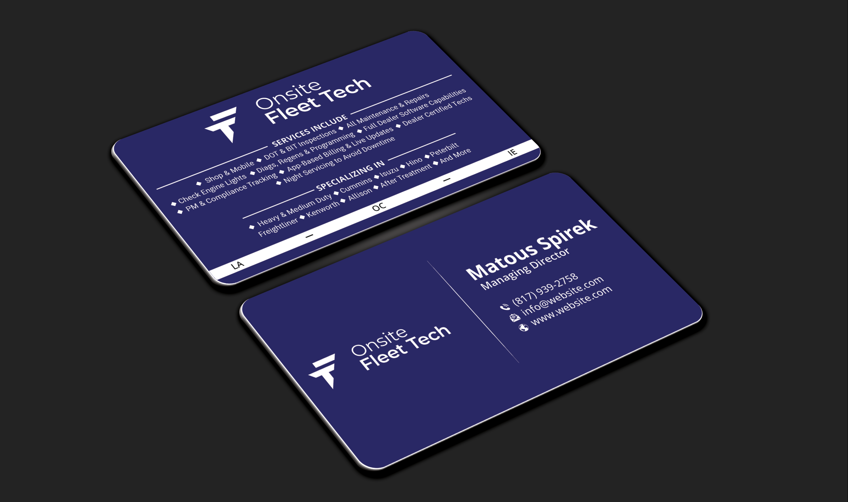 Visitenkarten-Design von DesignerShahadat für Onsite Fleet Techs | Design #33773605