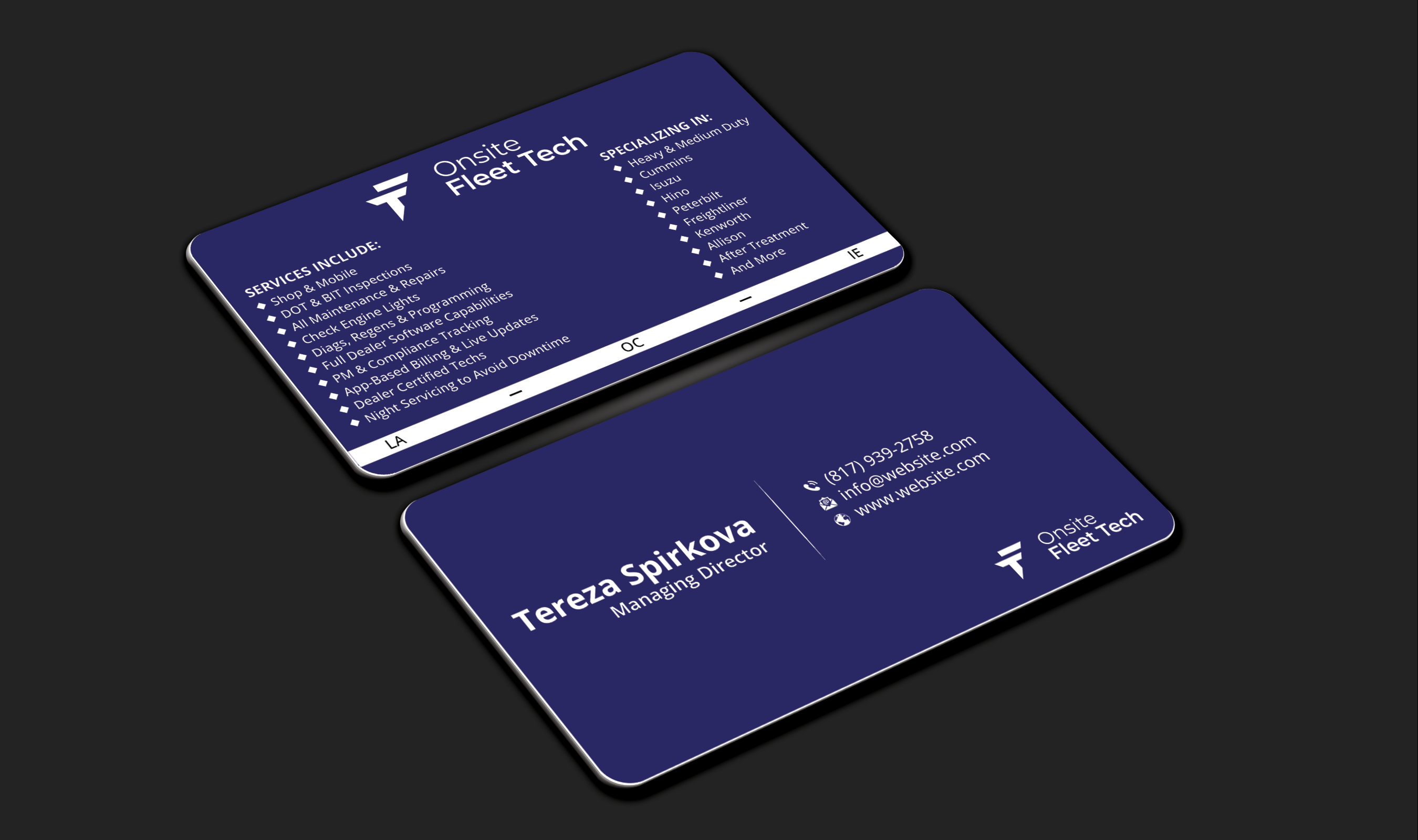 Visitenkarten-Design von DesignerShahadat für Onsite Fleet Techs | Design #33773610