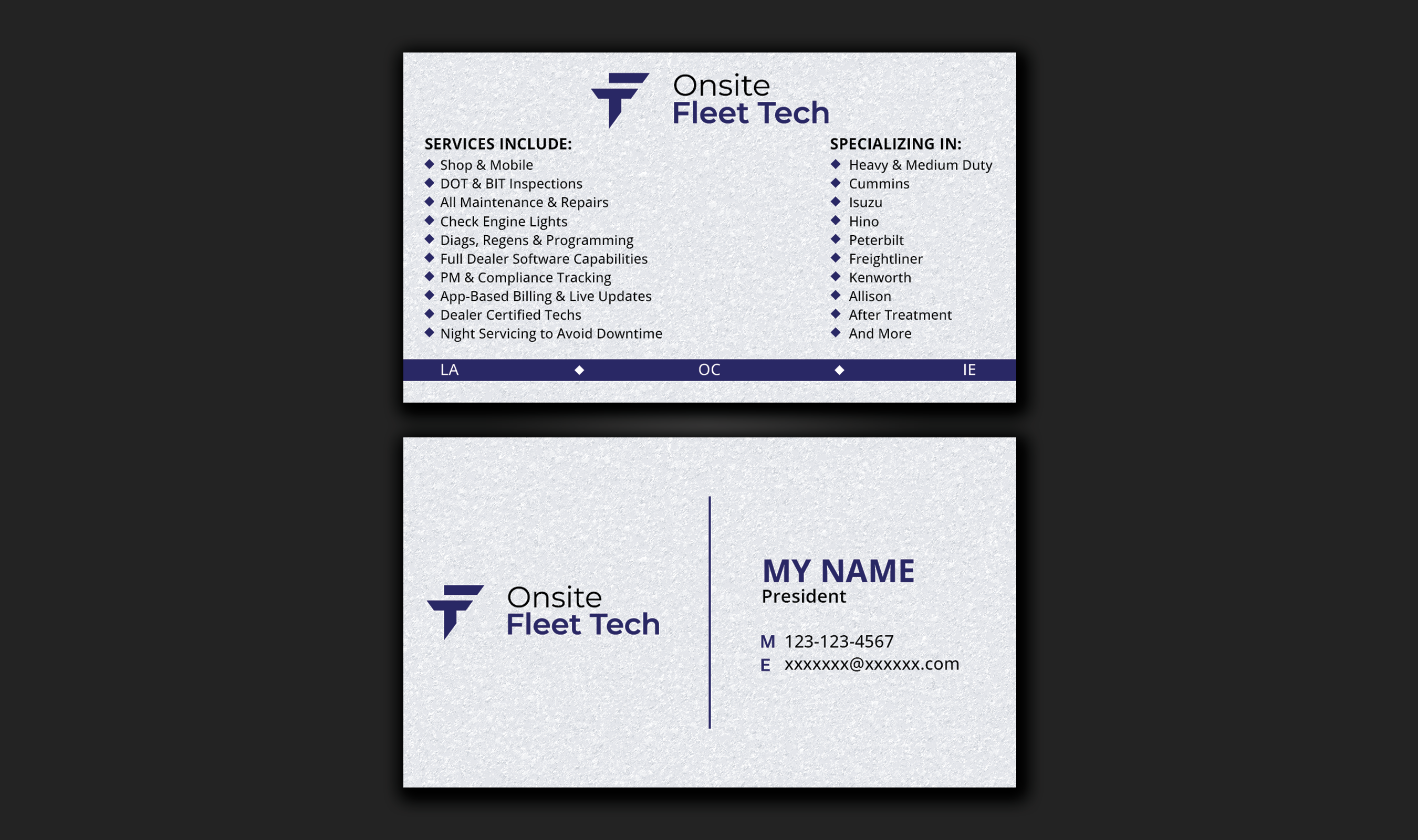 Business Card Design by DesignerShahadat for Onsite Fleet Techs | Design #33773781