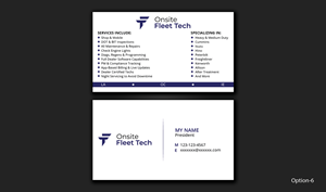 Business Card Design by DesignerShahadat for Onsite Fleet Techs | Design: #33774236