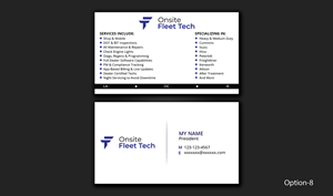 Business Card Design by DesignerShahadat for Onsite Fleet Techs | Design: #33775957