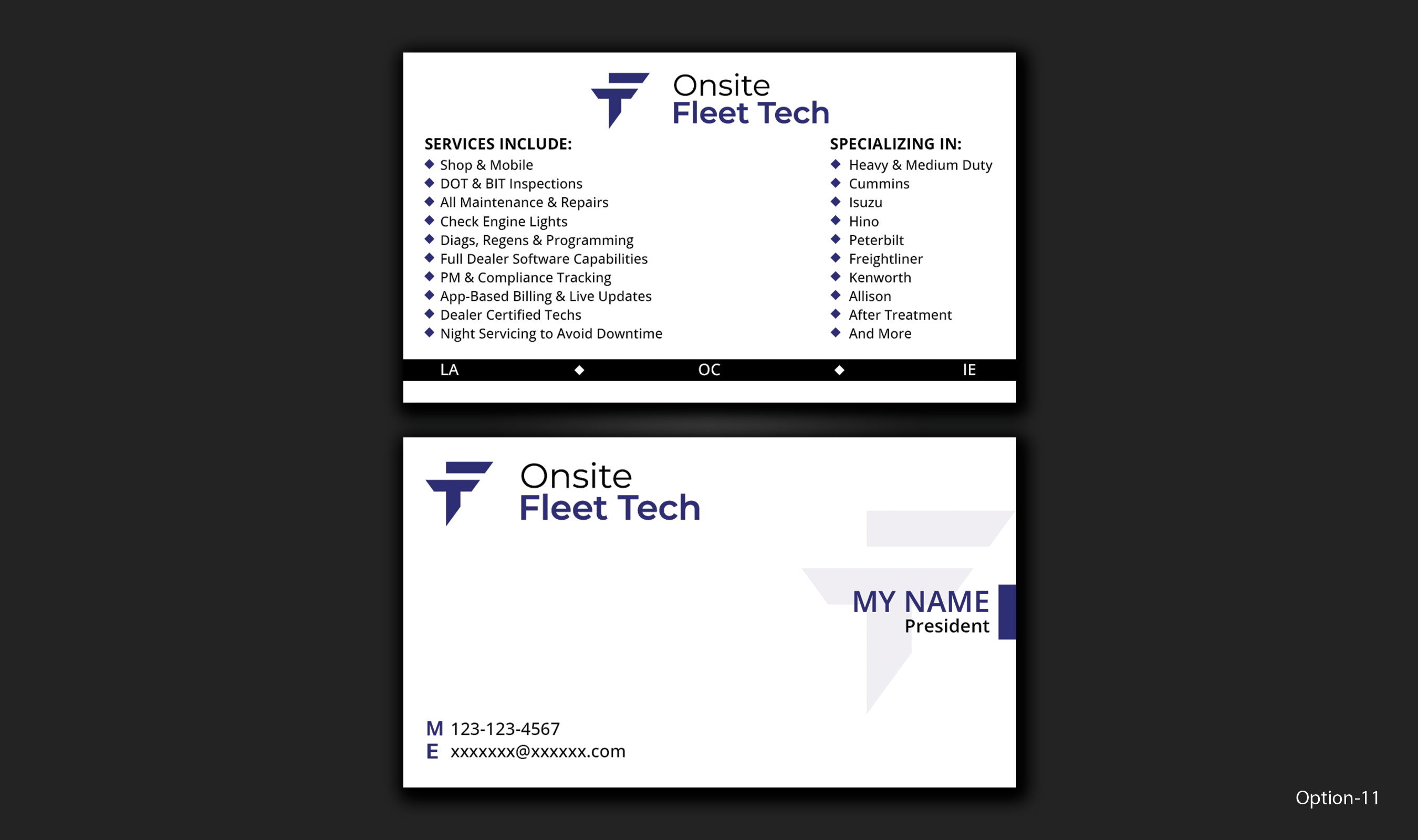 Business Card Design by DesignerShahadat for Onsite Fleet Techs | Design #33775977