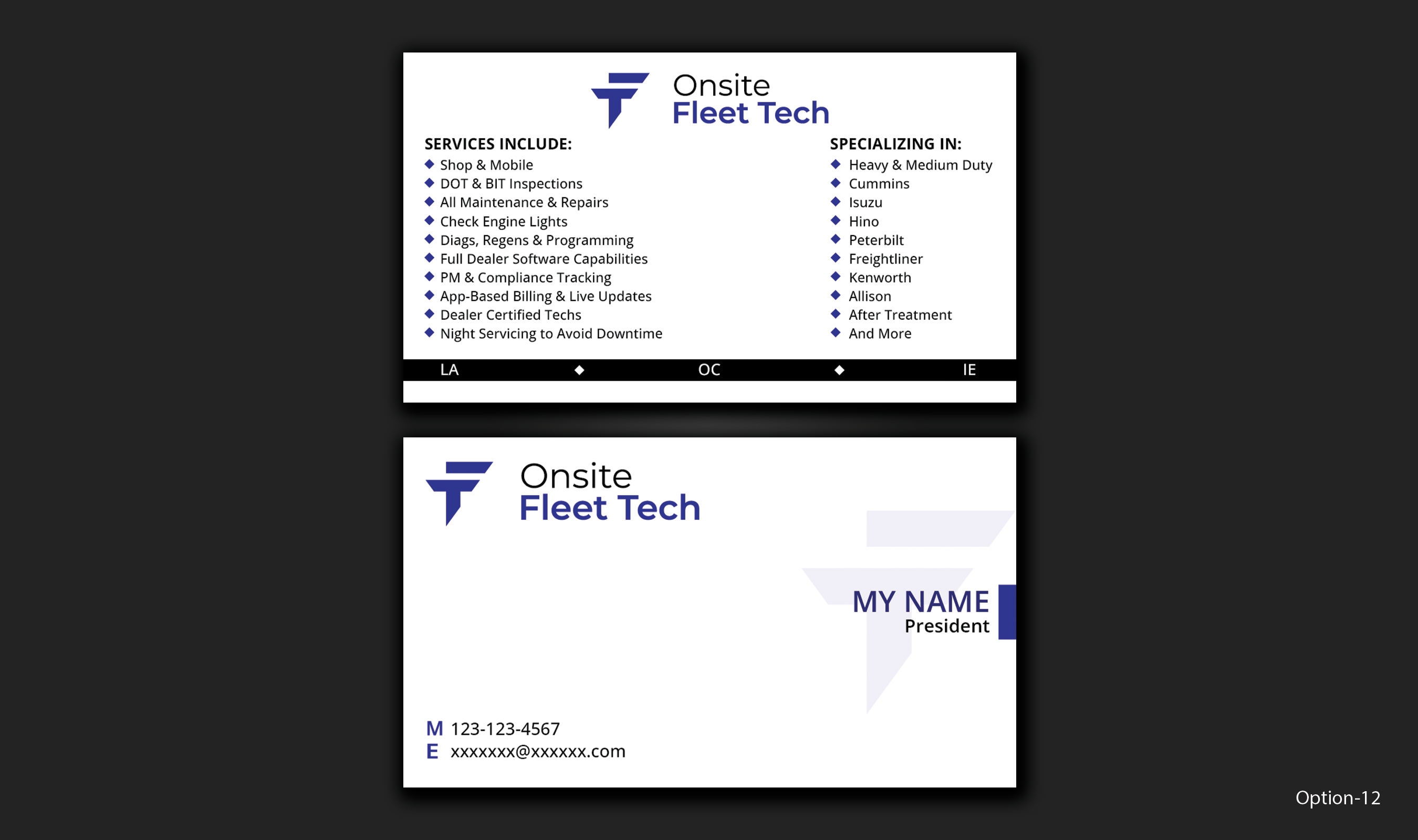 Business Card Design by DesignerShahadat for Onsite Fleet Techs | Design #33775978