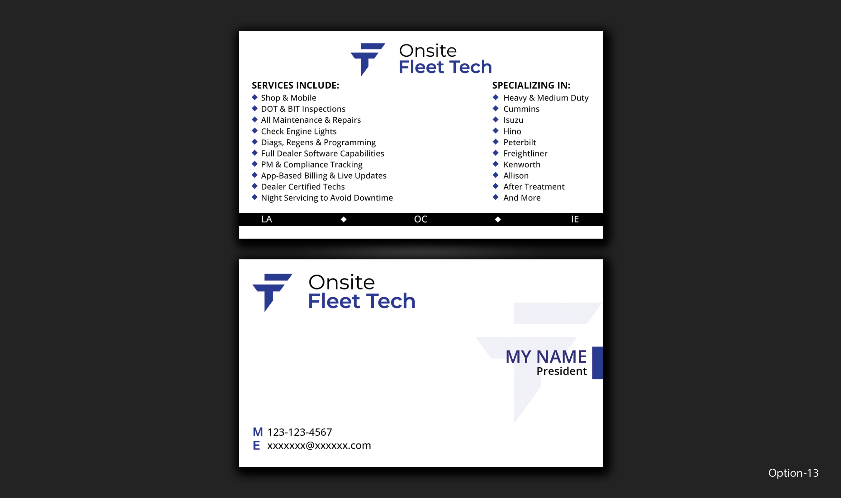 Business Card Design by DesignerShahadat for Onsite Fleet Techs | Design #33775992