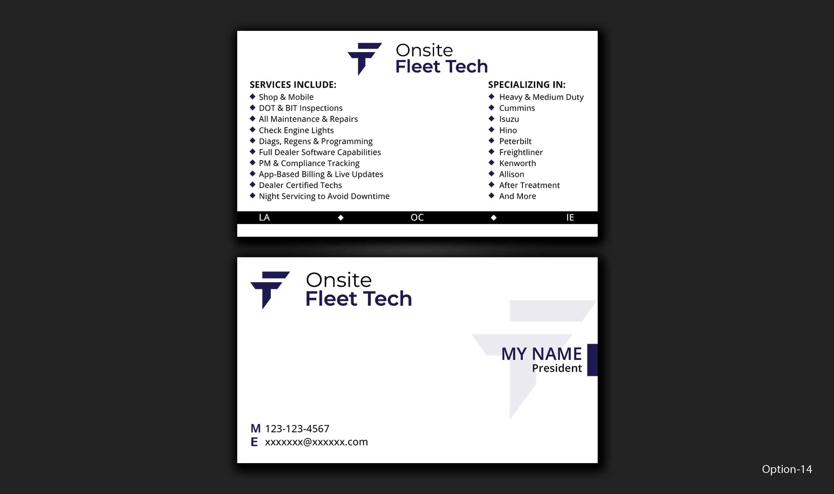 Business Card Design by DesignerShahadat for Onsite Fleet Techs | Design #33776057