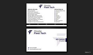Business Card Design by DesignerShahadat for Onsite Fleet Techs | Design: #33776061