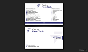 Business Card Design by DesignerShahadat for Onsite Fleet Techs | Design #33776993