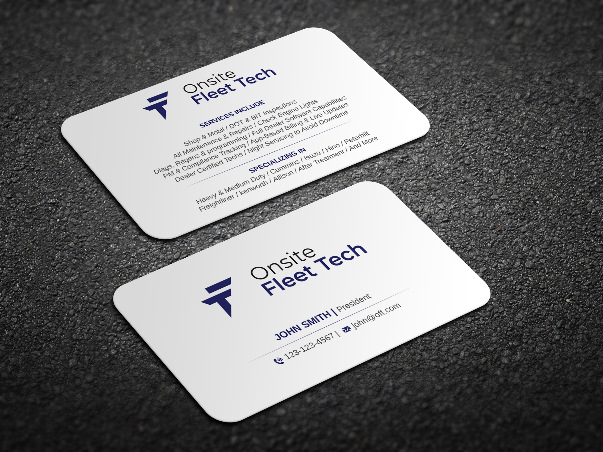 Diseño de Tarjeta de Presentación por Magic of Art para Onsite Fleet Techs | Diseño #33770222