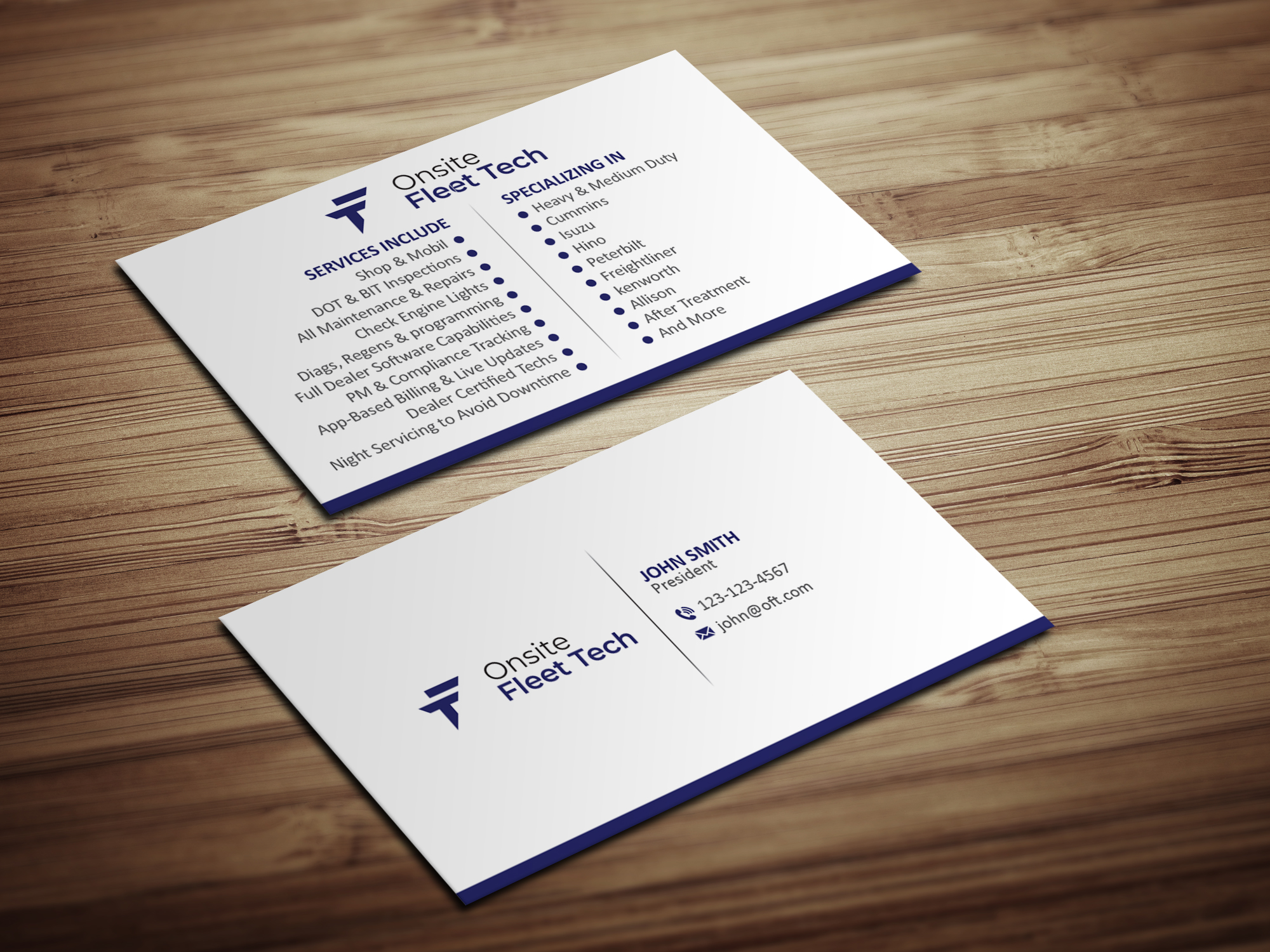 Diseño de Tarjeta de Presentación por Magic of Art para Onsite Fleet Techs | Diseño #33770225