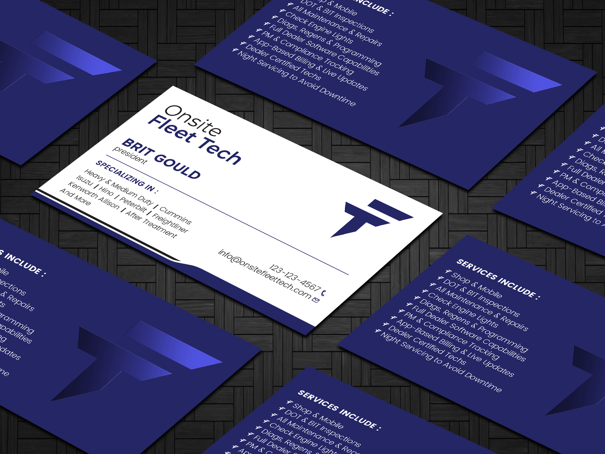Diseño de Tarjeta de Presentación por Tripti Ranjan Gain para Onsite Fleet Techs | Diseño #33769145