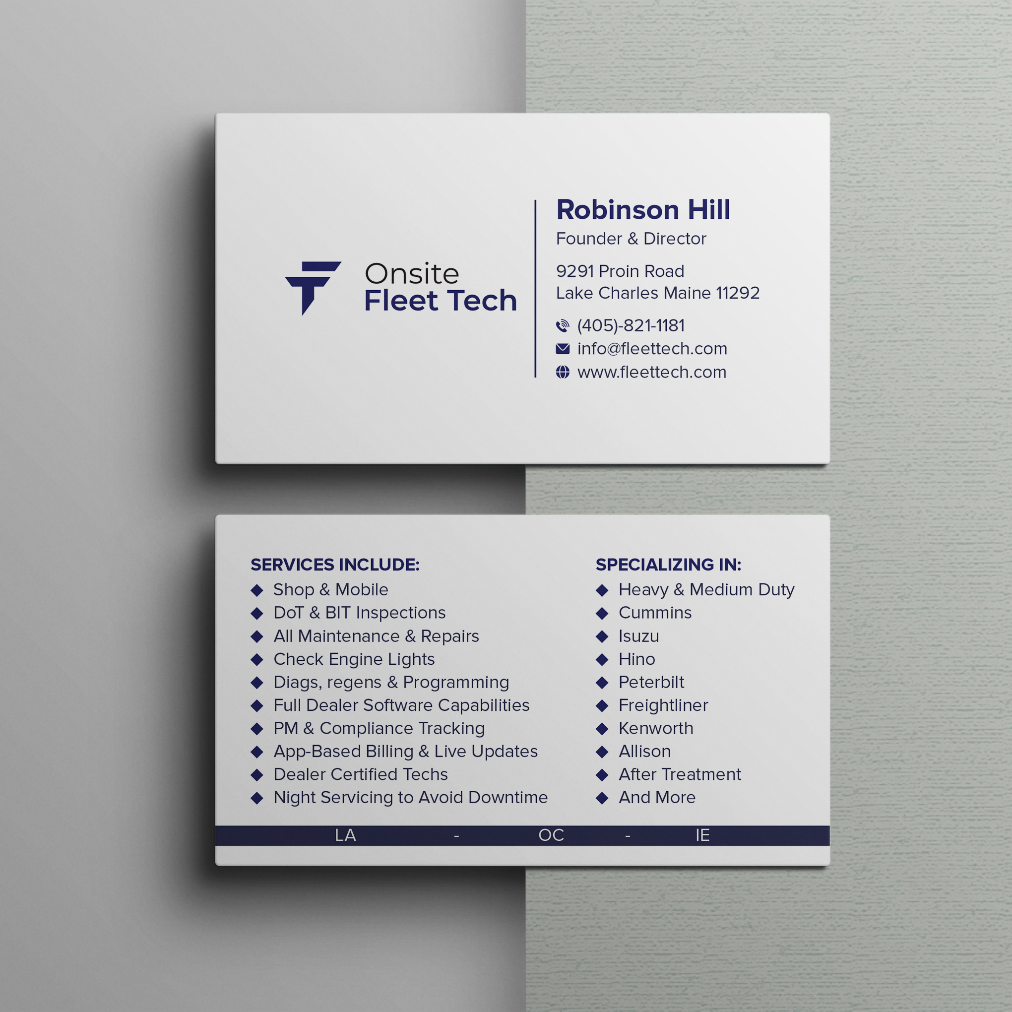 Business Card Design by Bikash Das for Onsite Fleet Techs | Design #33773652
