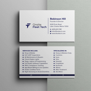 Business Card Design by Bikash Das for Onsite Fleet Techs | Design: #33773652