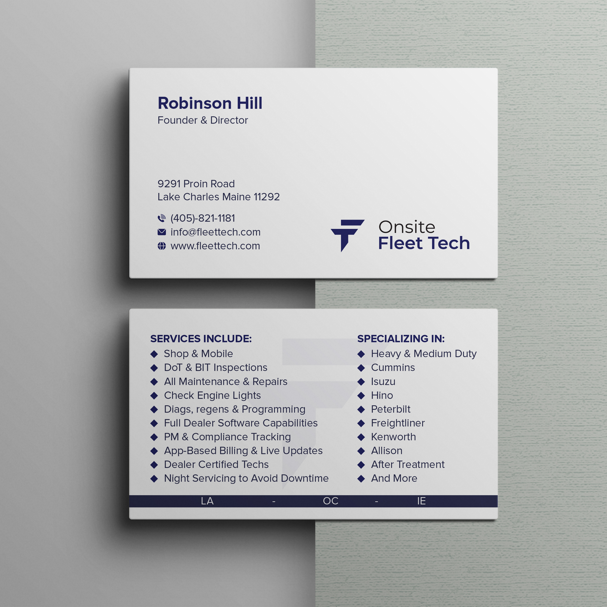 Business Card Design by Bikash Das for Onsite Fleet Techs | Design #33773698