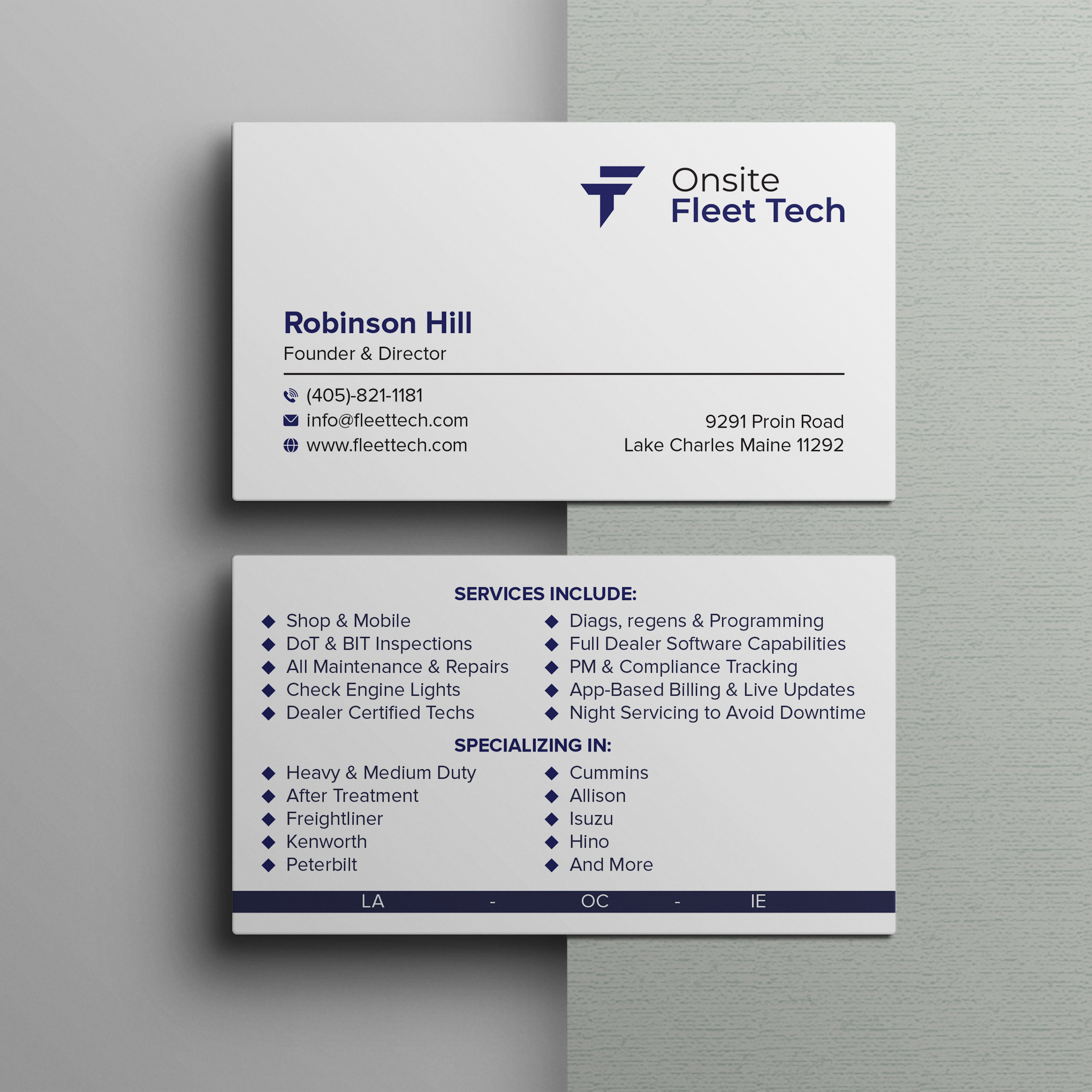 Business Card Design by Bikash Das for Onsite Fleet Techs | Design #33773892