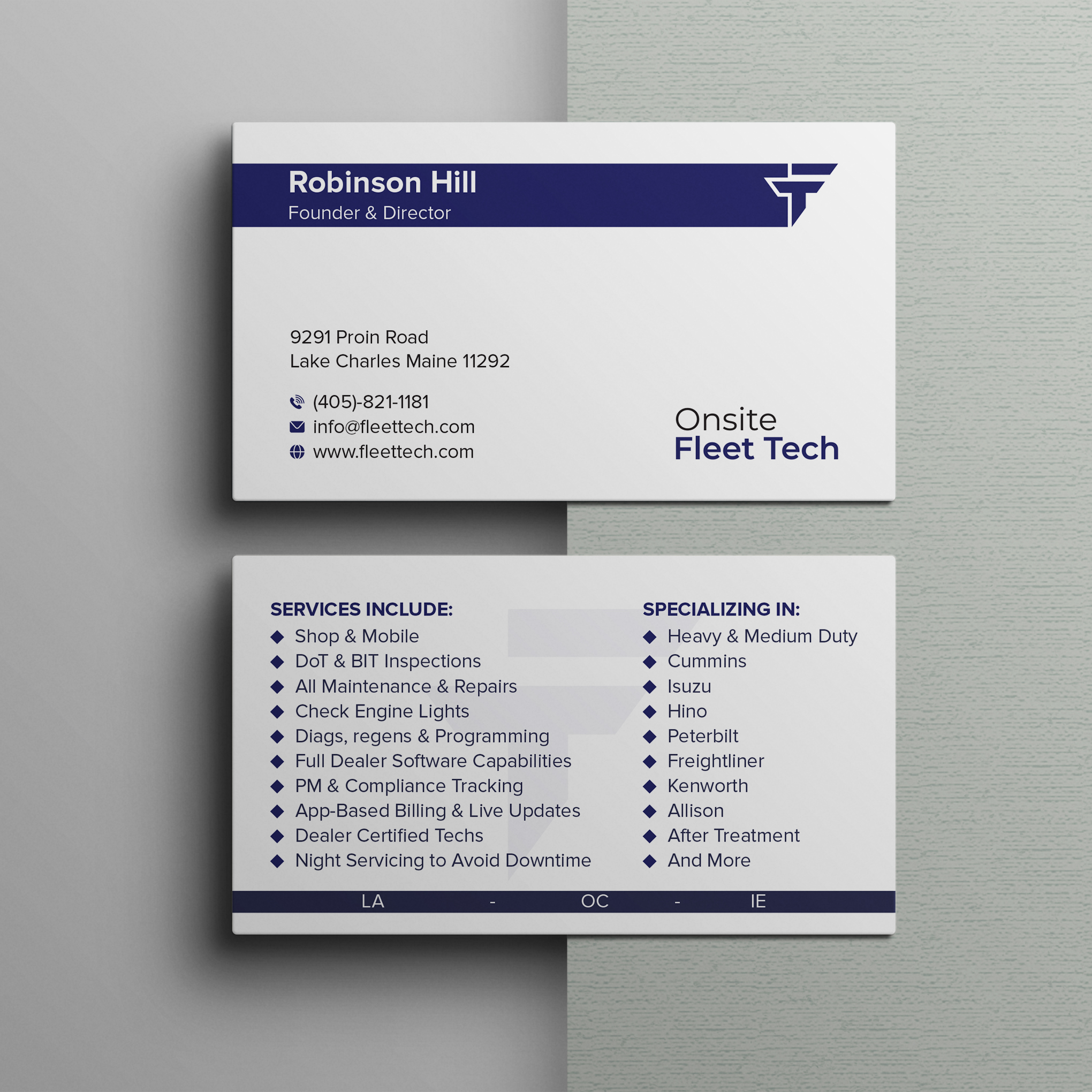 Business Card Design by Bikash Das for Onsite Fleet Techs | Design #33775623