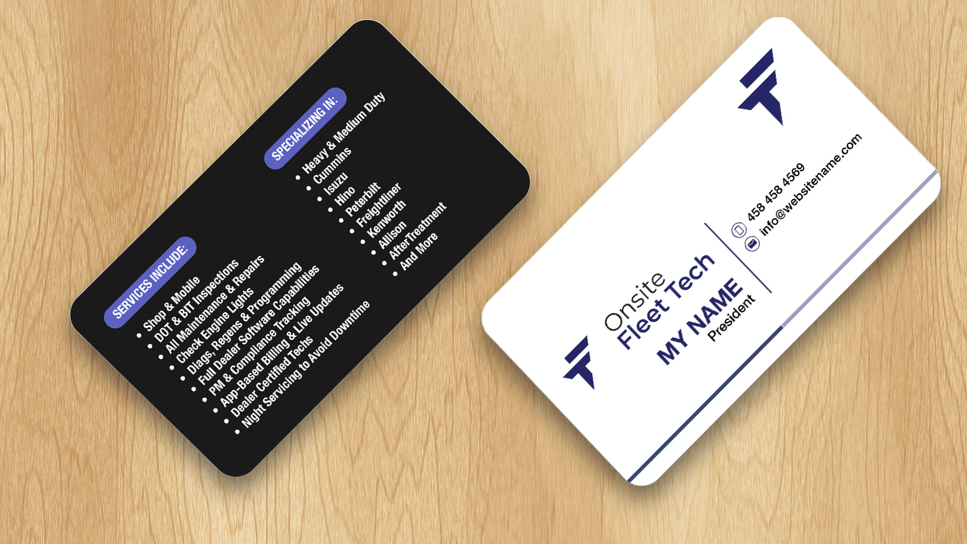 Business Card Design by Isu-D for Onsite Fleet Techs | Design #33774081
