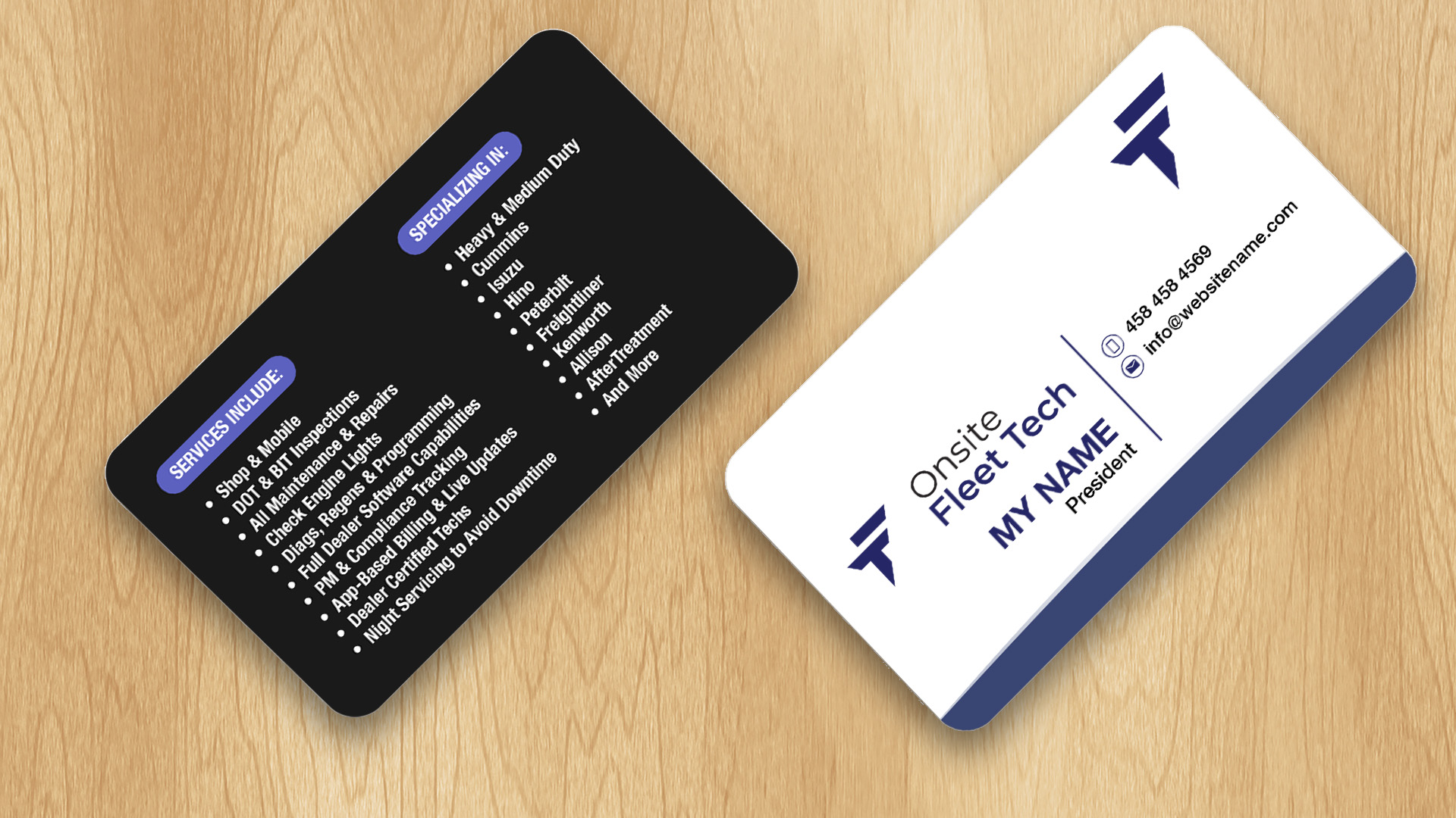 Business Card Design by Isu-D for Onsite Fleet Techs | Design #33774082