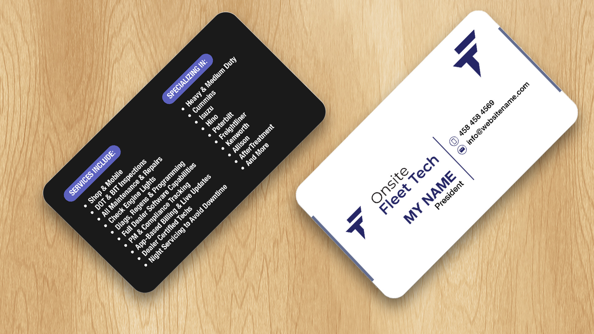 Business Card Design by Isu-D for Onsite Fleet Techs | Design #33774083