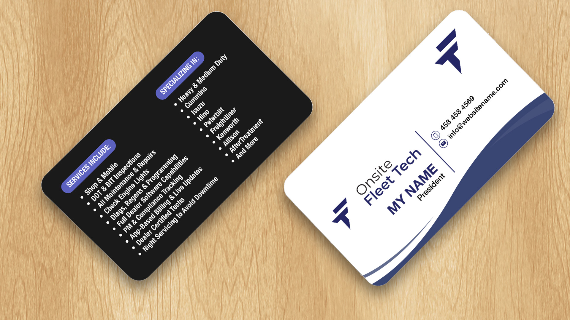 Business Card Design by Isu-D for Onsite Fleet Techs | Design #33774084