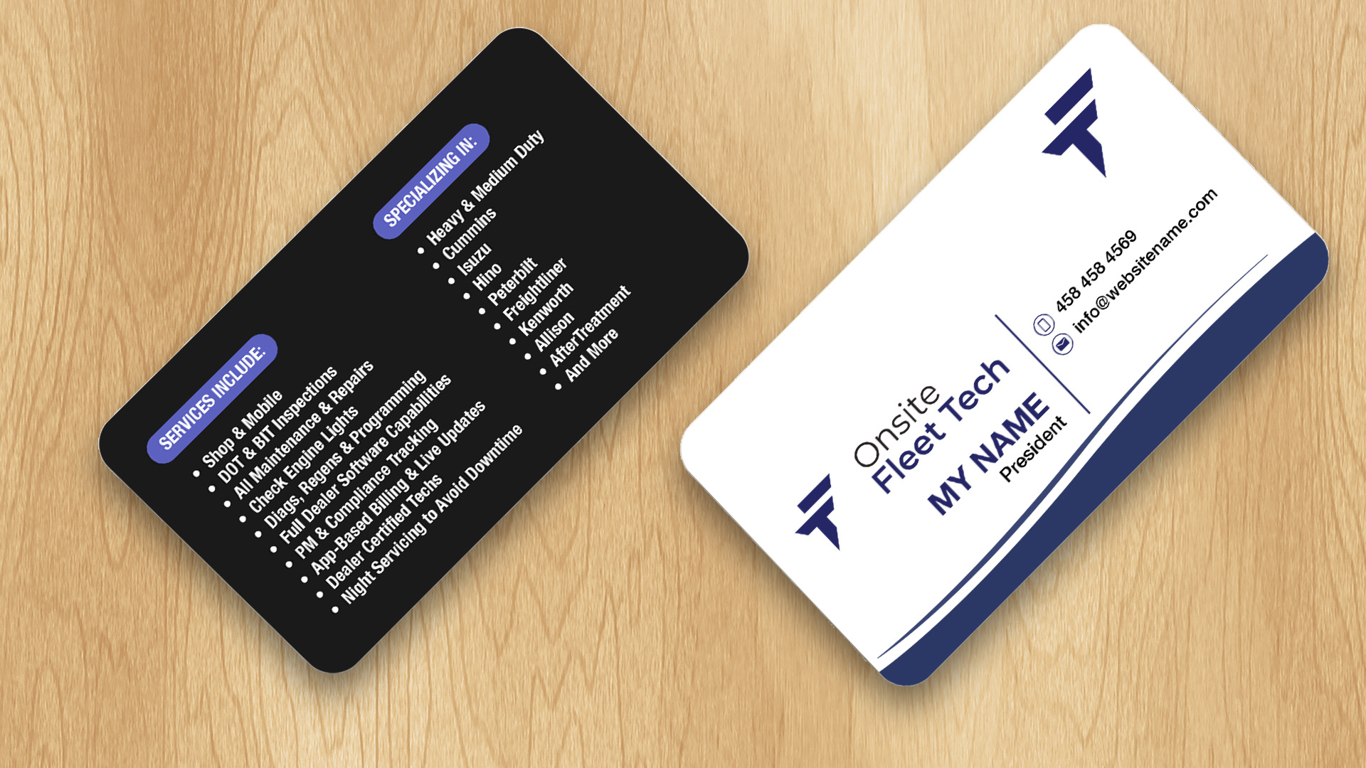Business Card Design by Isu-D for Onsite Fleet Techs | Design #33774085