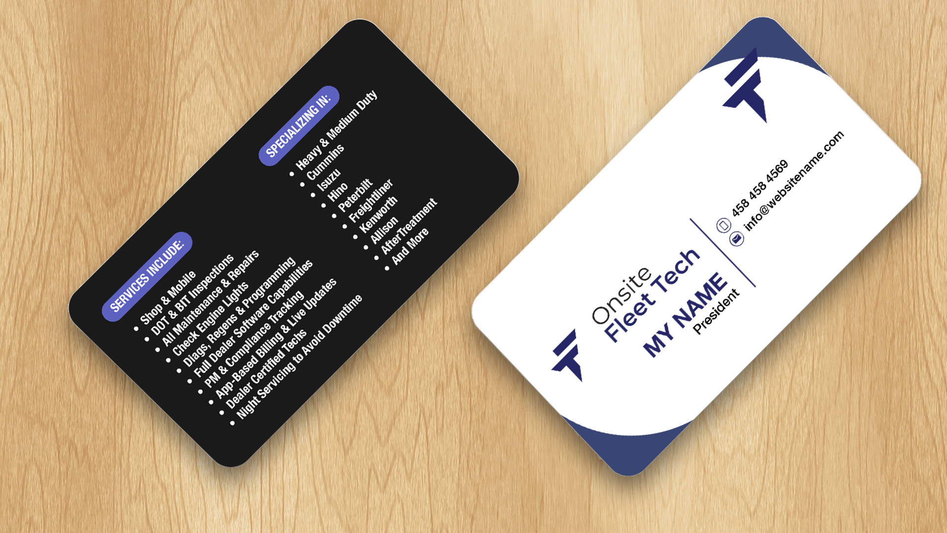 Business Card Design by Isu-D for Onsite Fleet Techs | Design #33774093