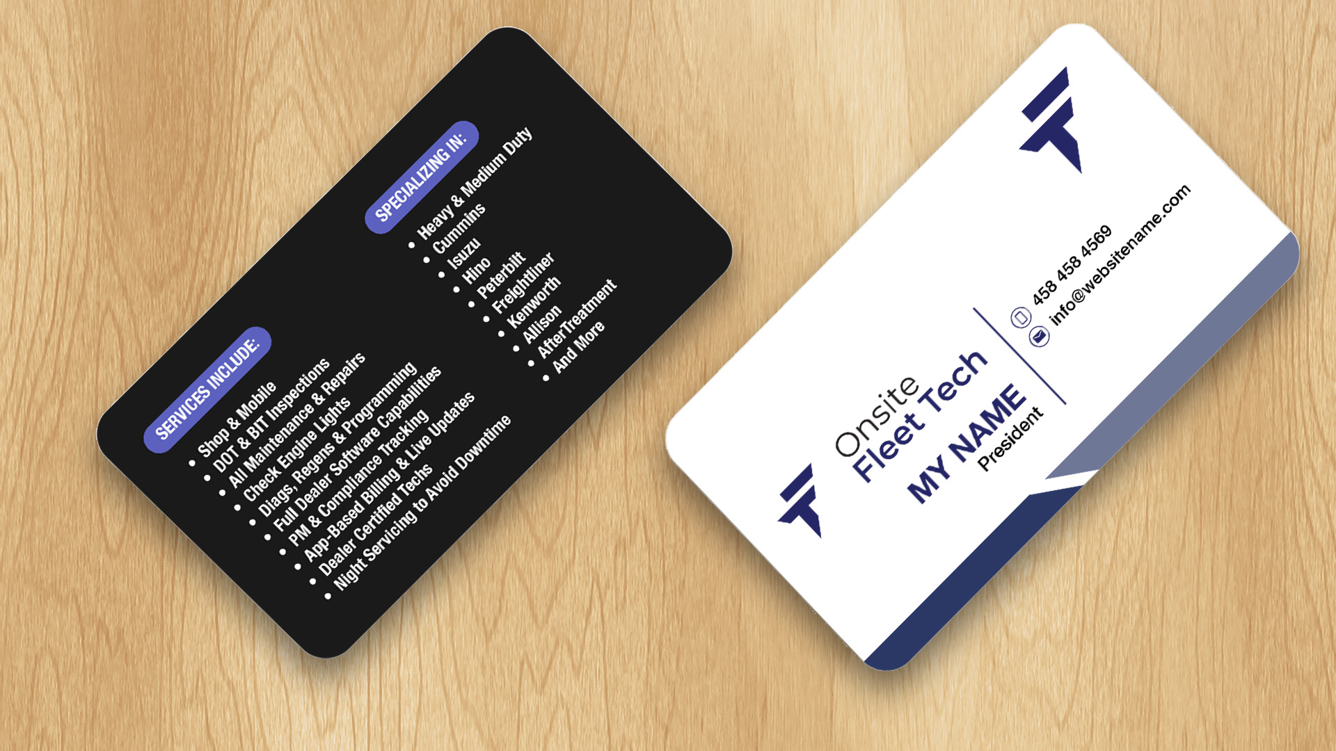 Business Card Design by Isu-D for Onsite Fleet Techs | Design #33774094