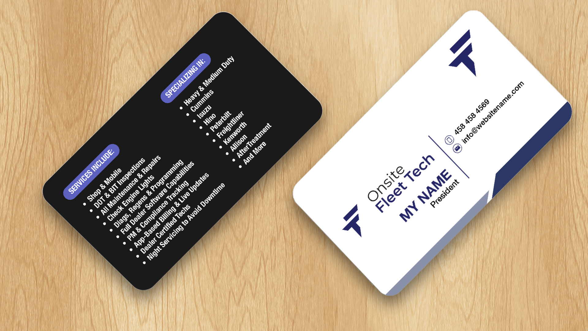 Business Card Design by Isu-D for Onsite Fleet Techs | Design #33774097