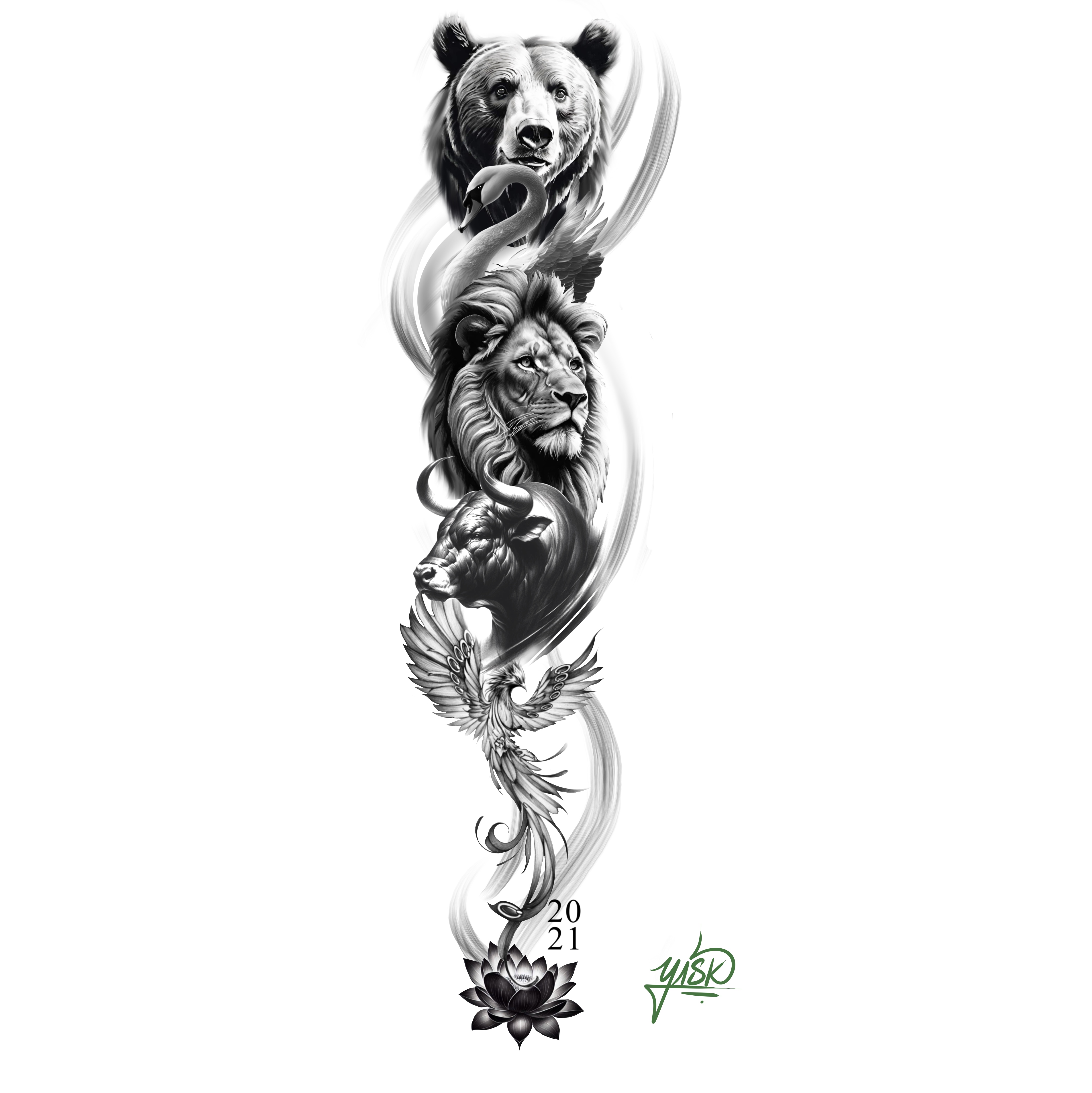 Tattoo Design by El Yisk 2 for this project | Design #33892430