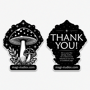 Create a Mushroom Sticker design for a clothing Brand