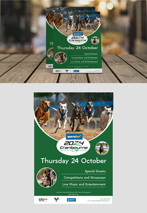 Flyer Design by Loknath for Cranbourne Greyhound Racing Club | Design: #33808254