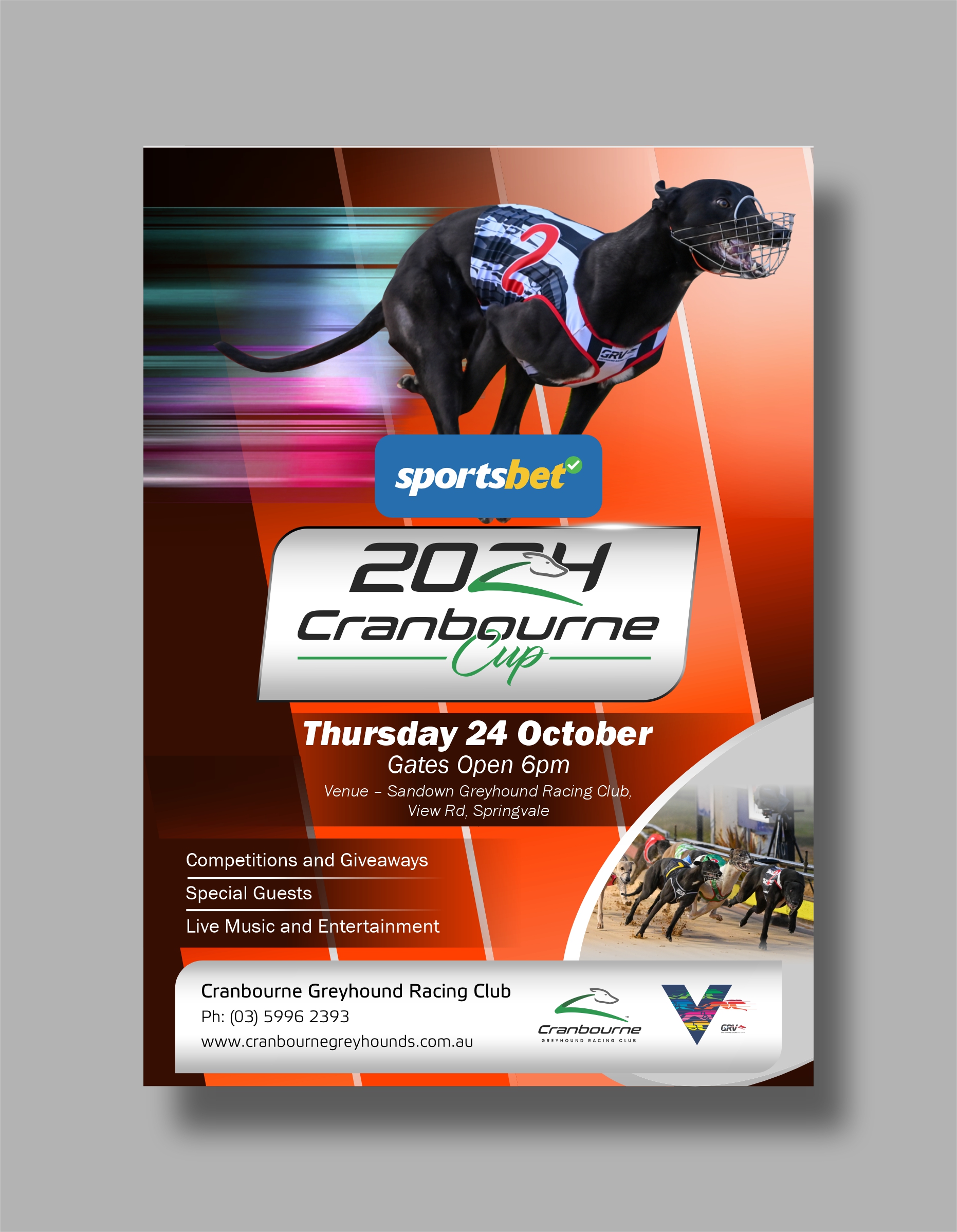 Design de Flyer par erikdesign pour Cranbourne Greyhound Racing Club | Design #33800693