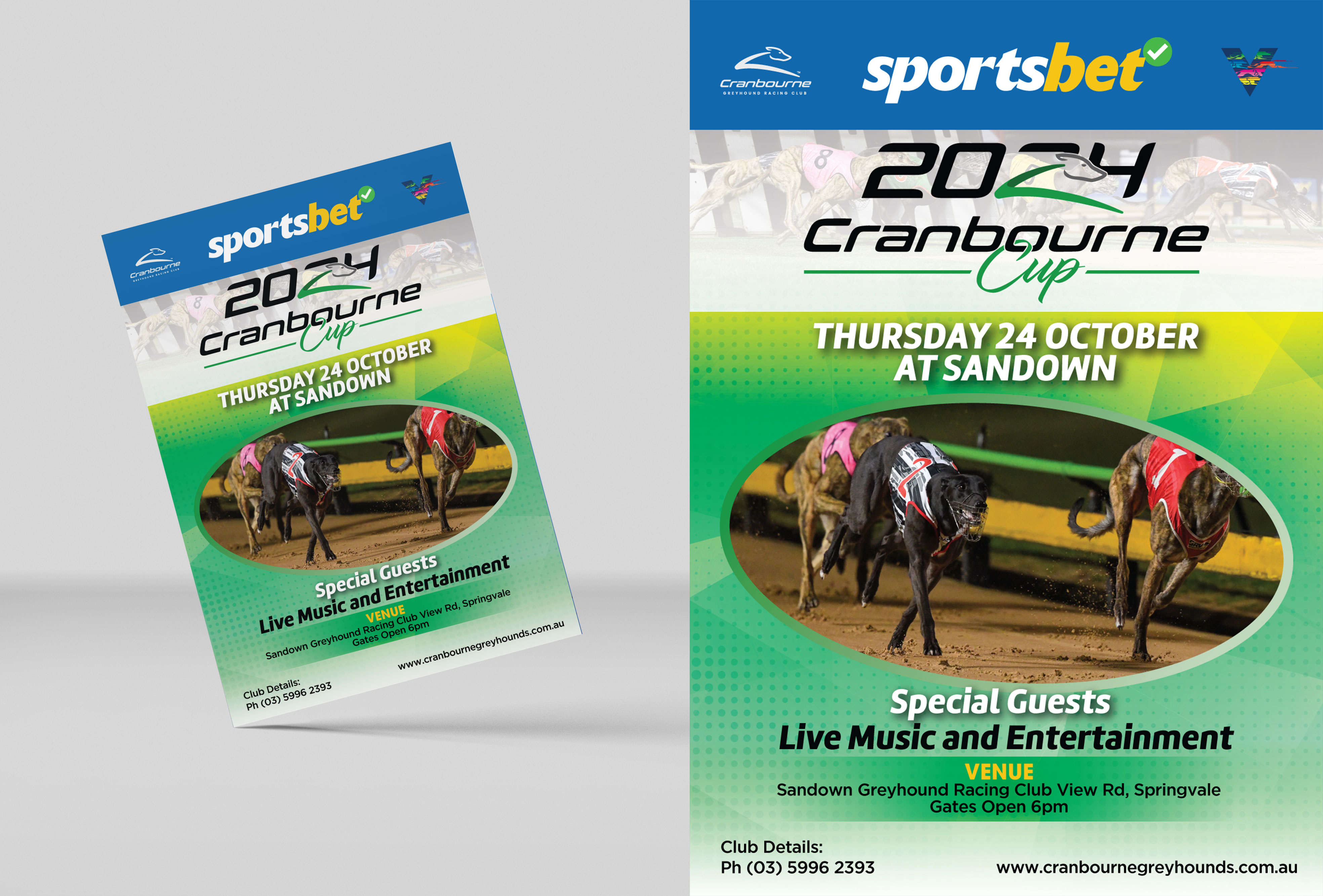 Flyer Design by Designz Zone for Cranbourne Greyhound Racing Club | Design #33836757