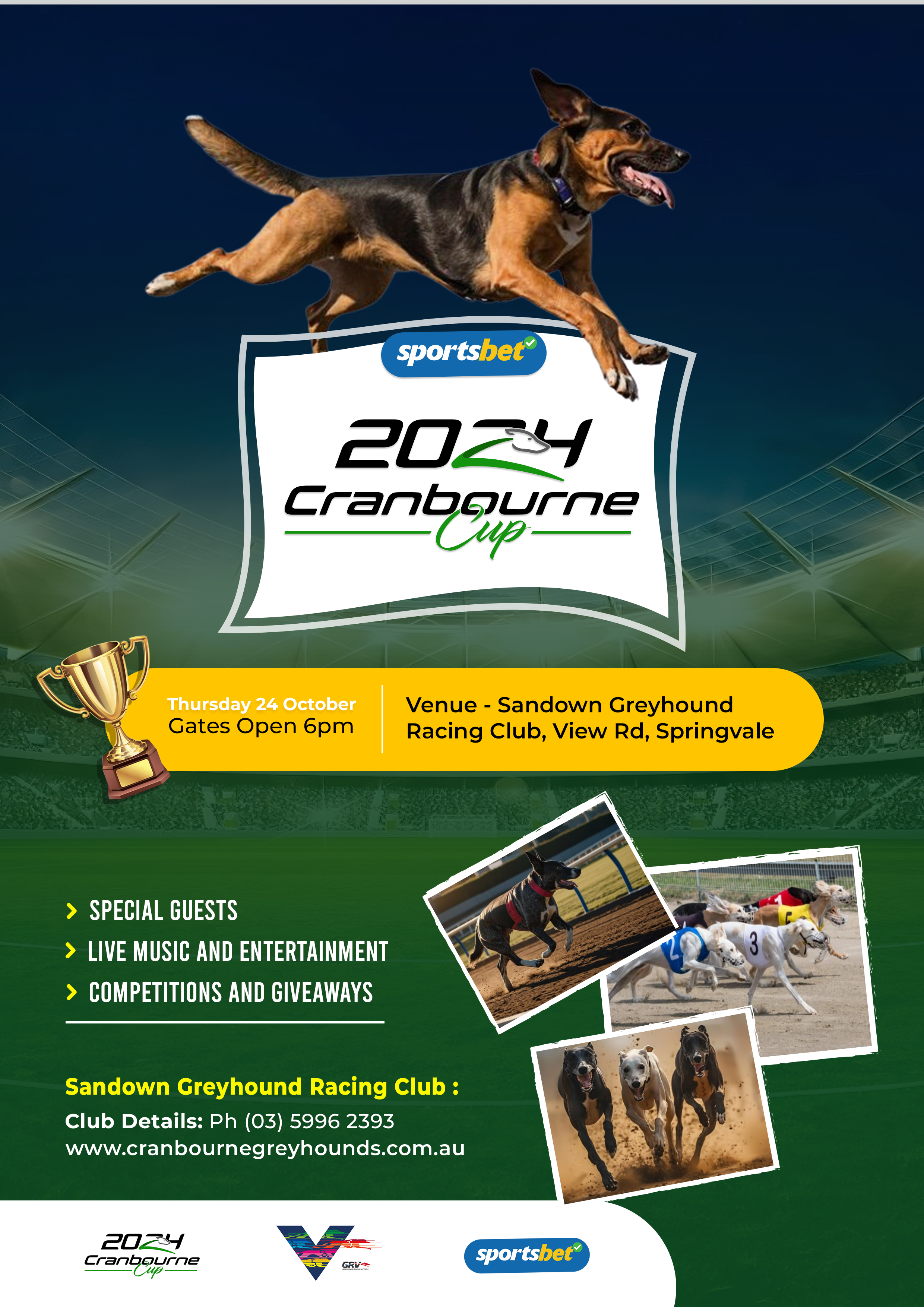 Diseño de Flyer por Solution 3 Graphics para Cranbourne Greyhound Racing Club | Diseño #33790641