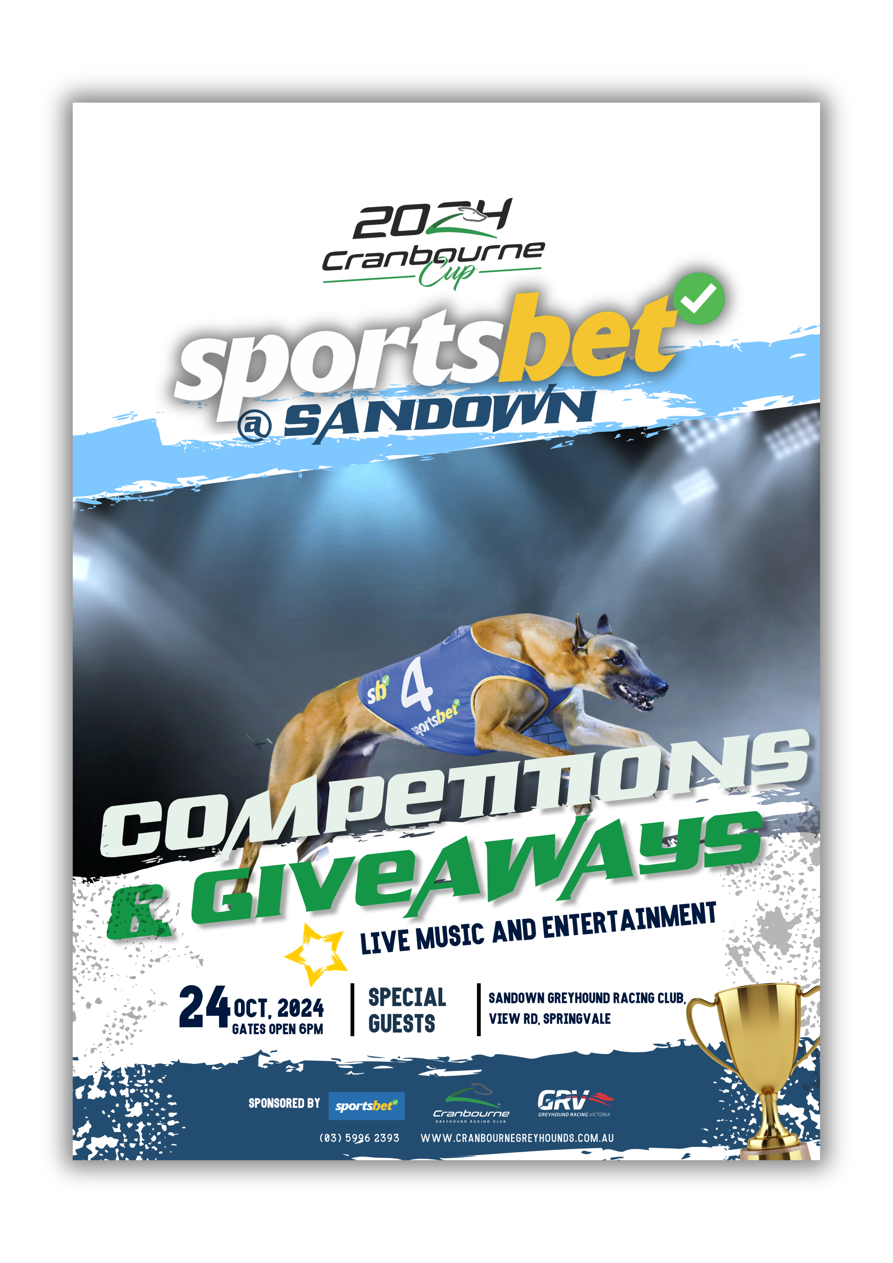 Flyer Design by Custom A for Cranbourne Greyhound Racing Club | Design #33832399