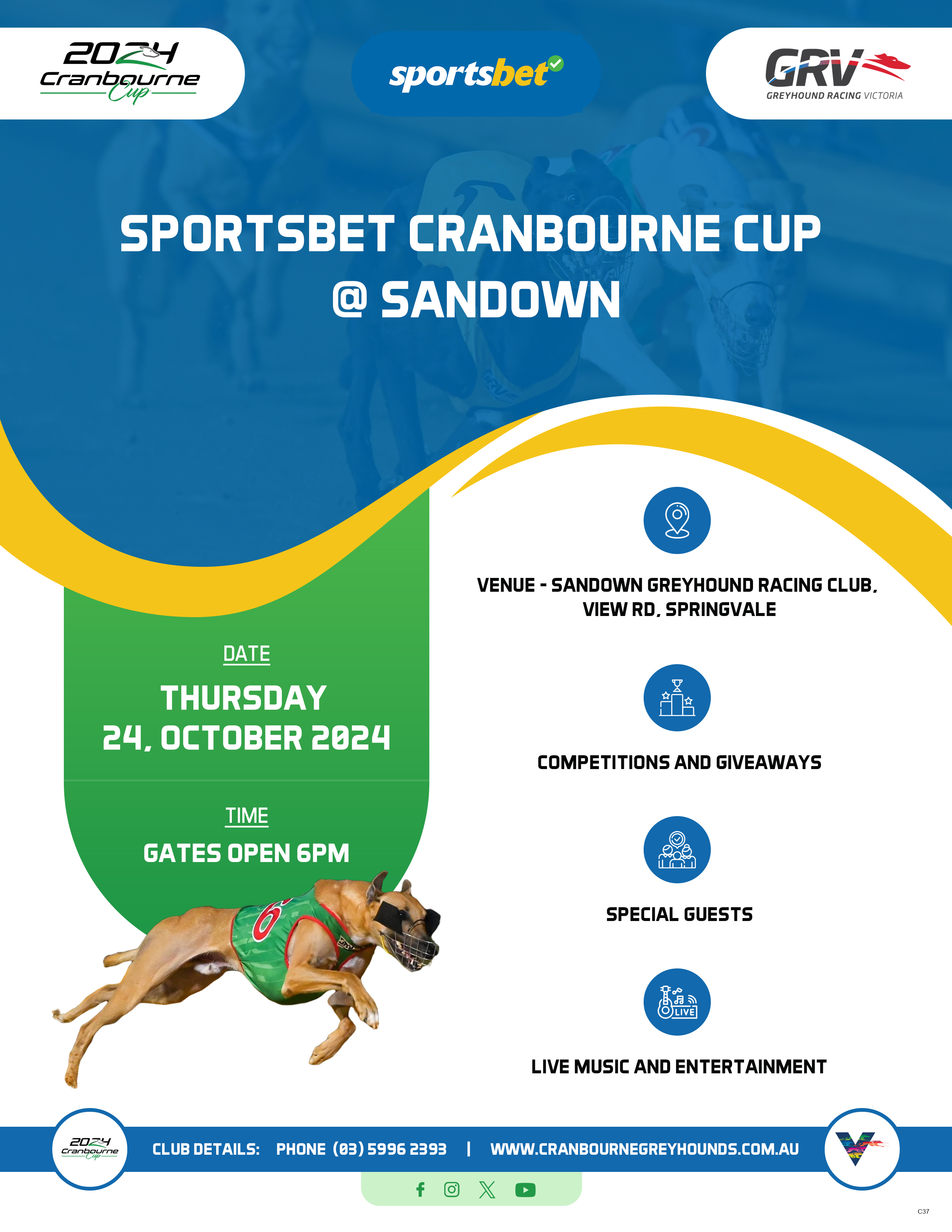 Flyer Design by pb for Cranbourne Greyhound Racing Club | Design #33793339