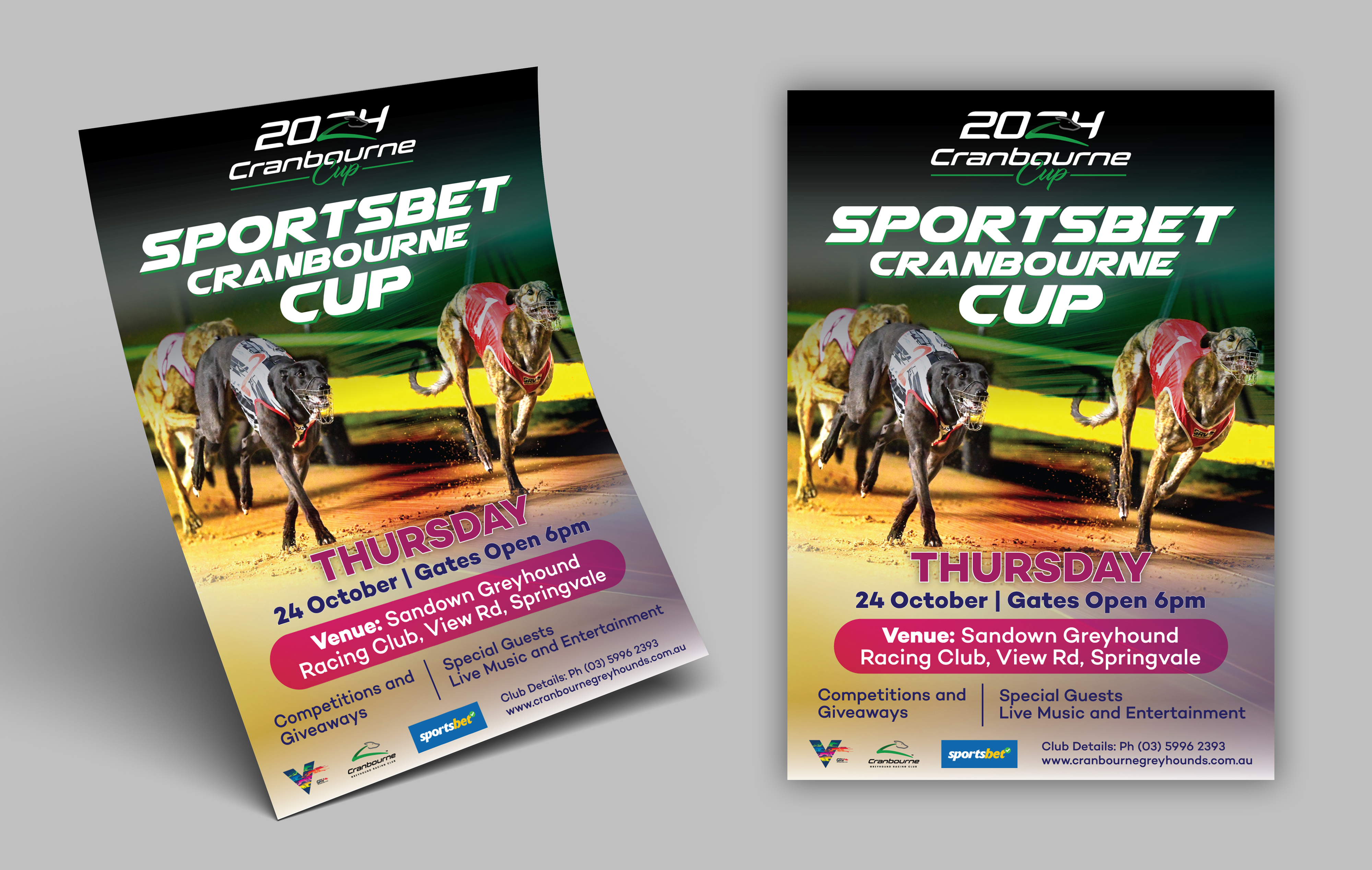 Flyer Design by Impressive Sol for Cranbourne Greyhound Racing Club | Design #33796899