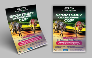 Diseño de Flyer por Impressive Sol para Cranbourne Greyhound Racing Club | Diseño #33796899