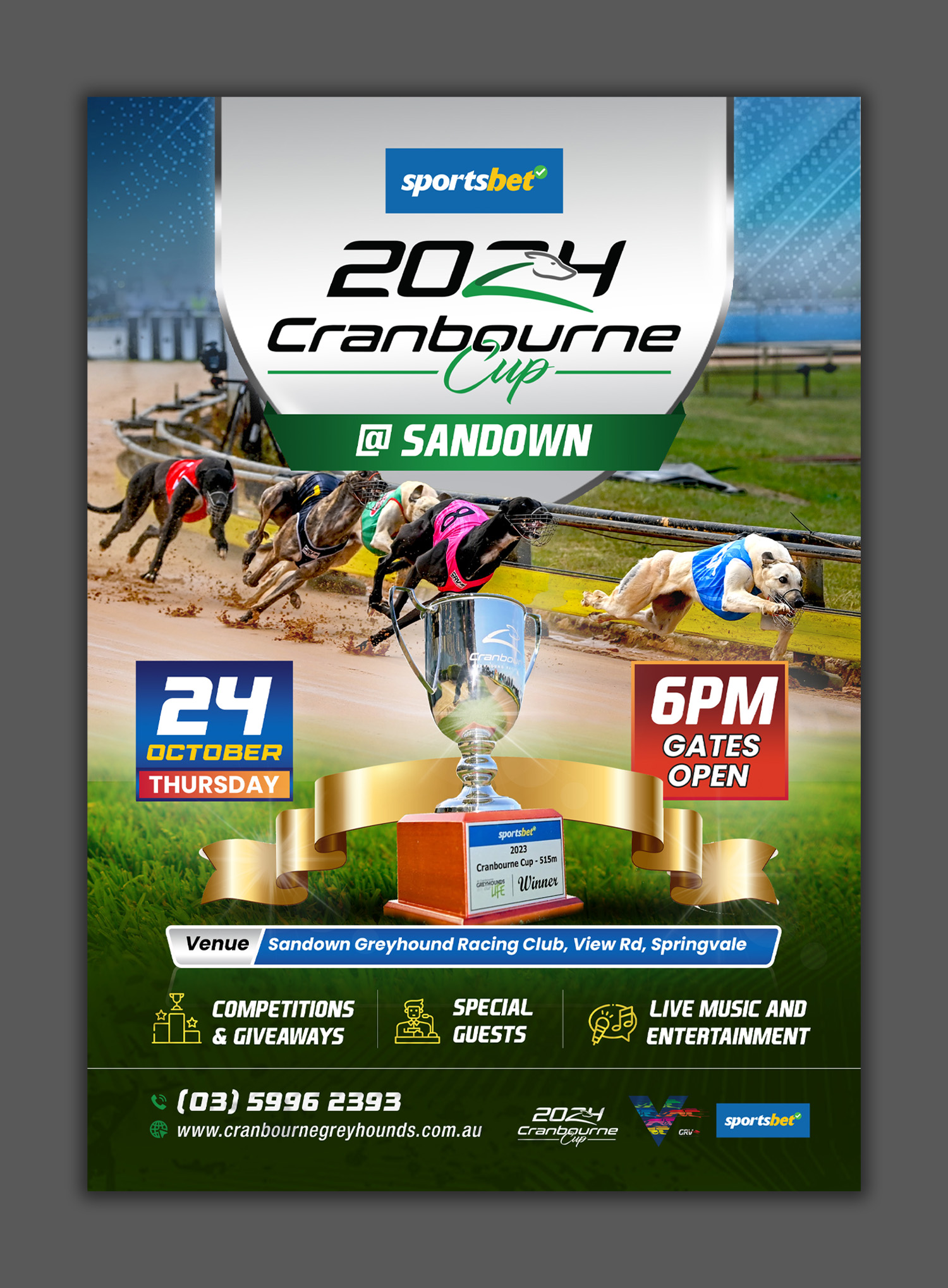 Flyer Design by debdesign for Cranbourne Greyhound Racing Club | Design #33791121