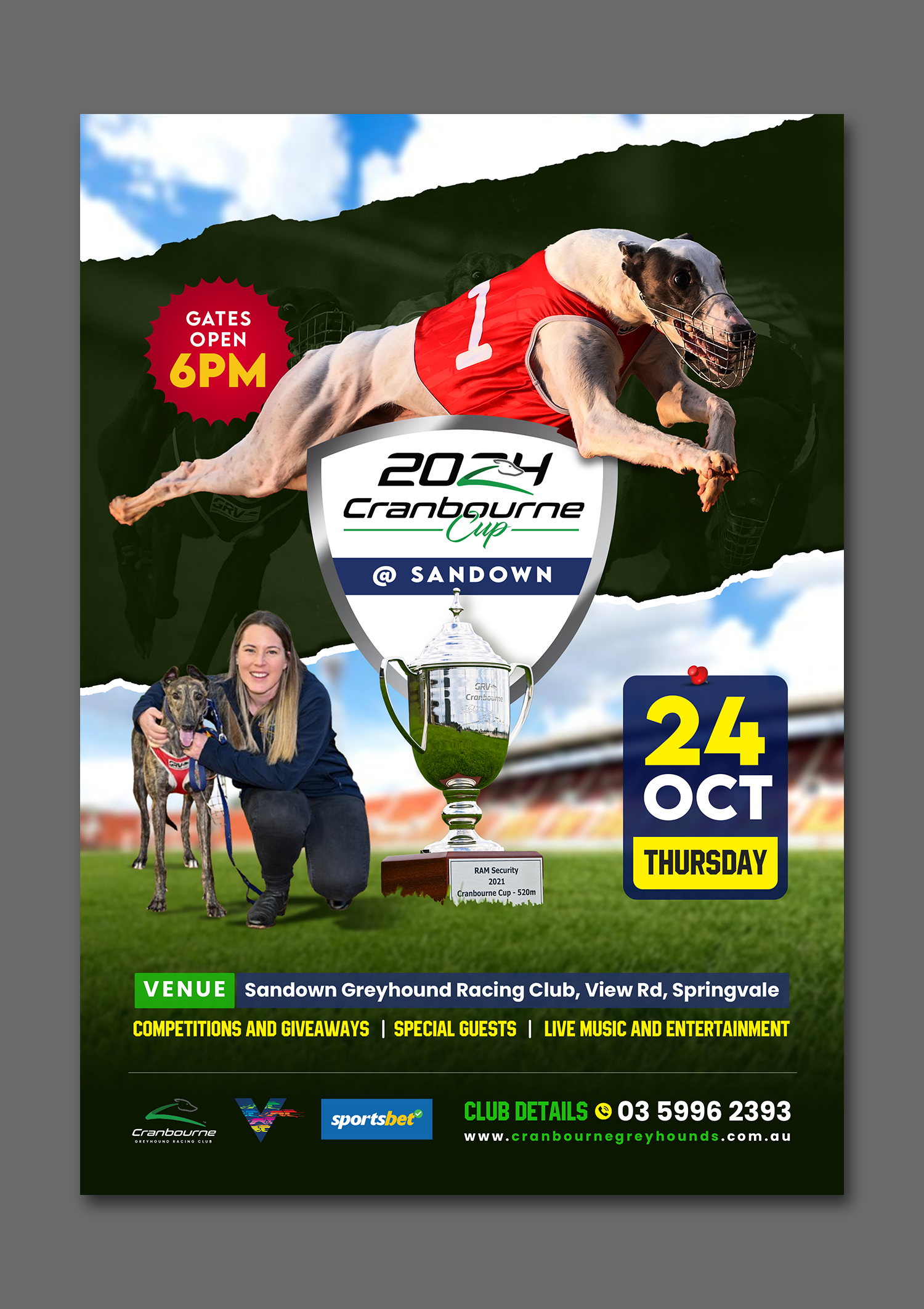 Flyer Design by debdesign for Cranbourne Greyhound Racing Club | Design #33791126