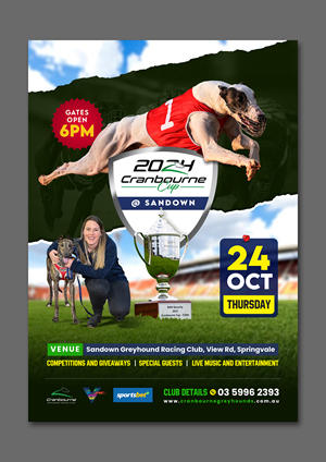 Flyer Design by debdesign for Cranbourne Greyhound Racing Club | Design: #33791126