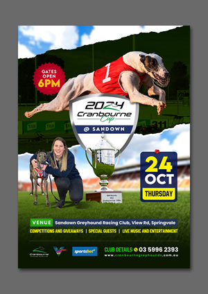 Flyer Design by debdesign for Cranbourne Greyhound Racing Club | Design: #33791127