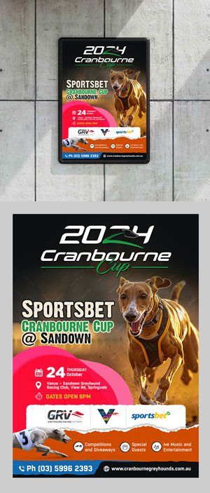 Flyer Design by 123graphics for Cranbourne Greyhound Racing Club | Design: #33790590